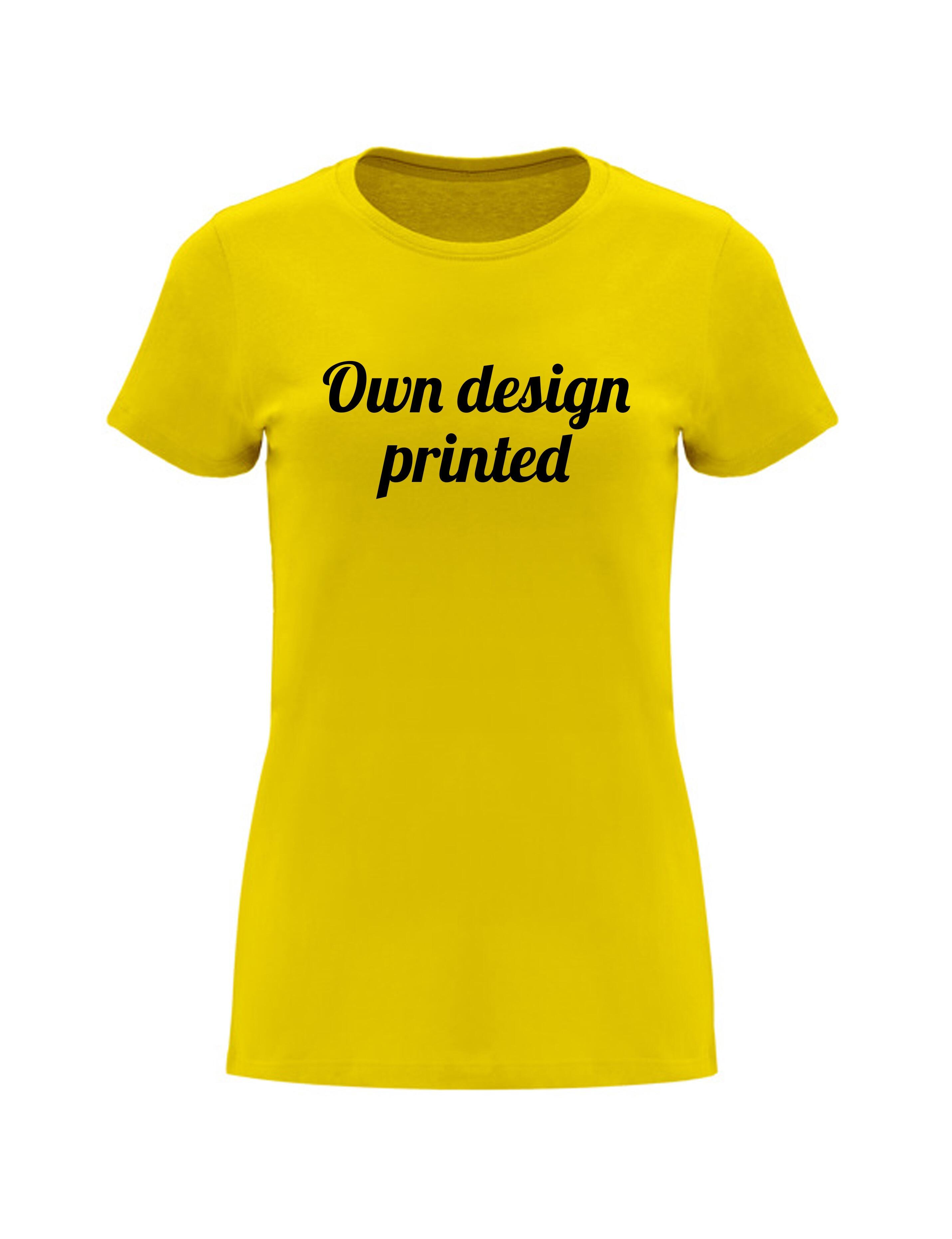 Printed Women s Heavyweight T Shirt Yellow