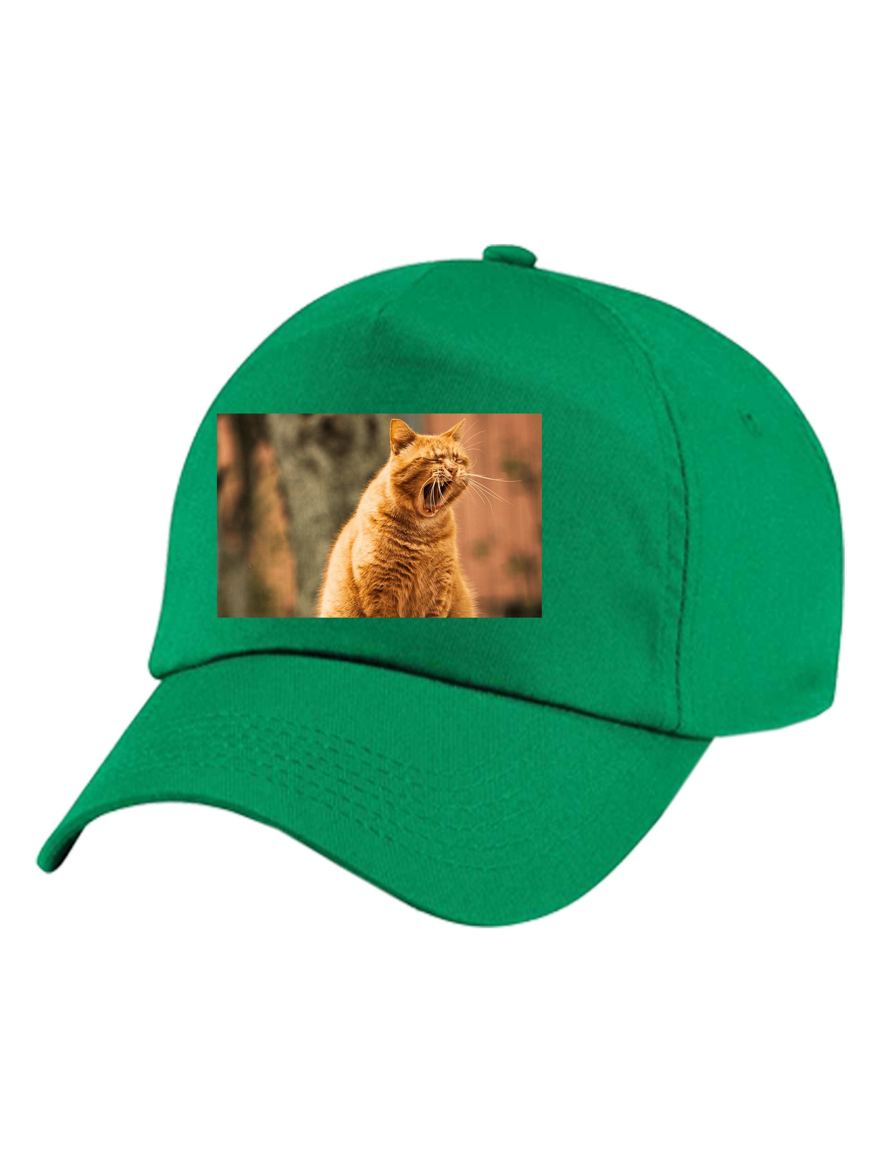 Customised photo printed cap kelly green