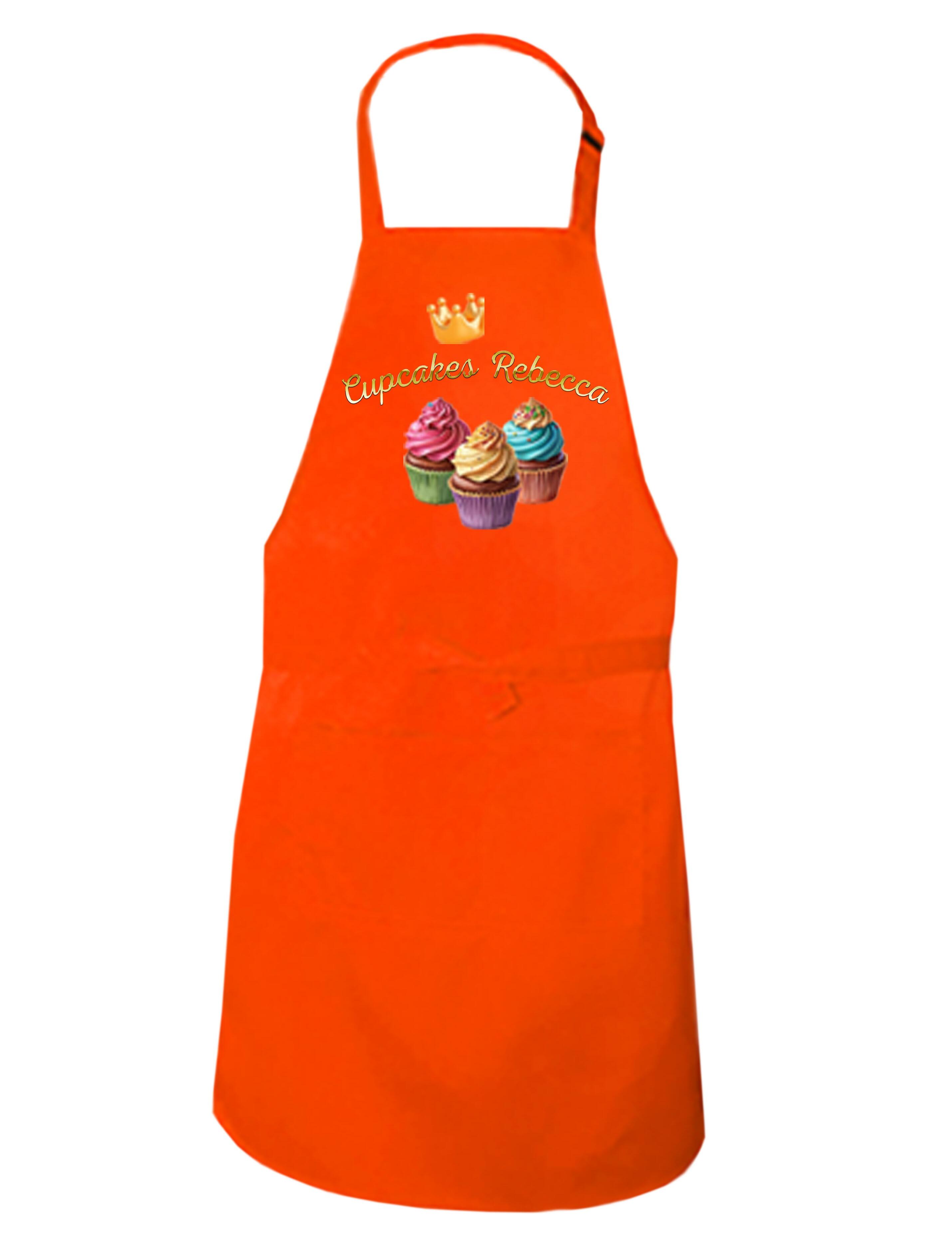 Personalised Cup Cake Kids Apron Orange