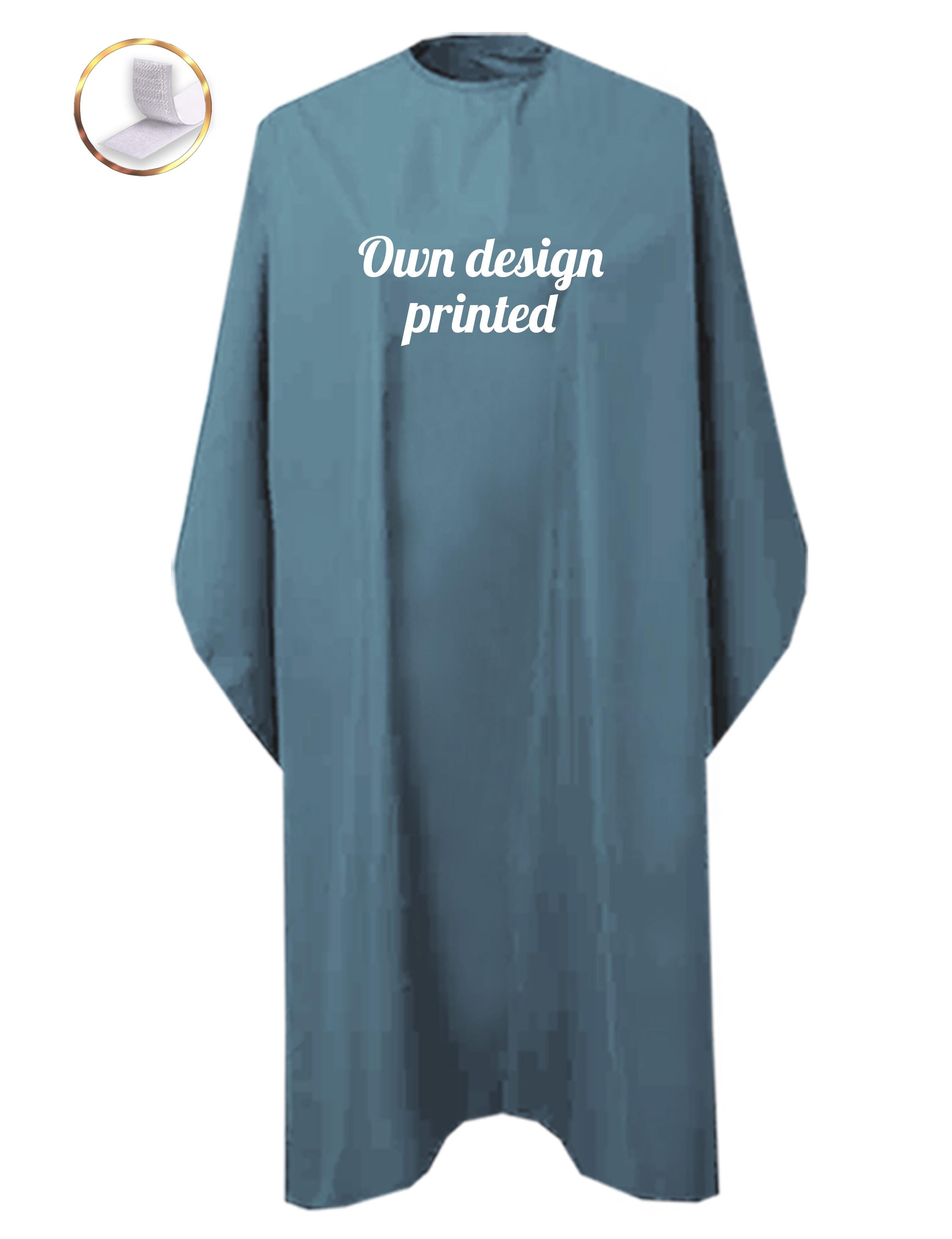 Personalised Printed Hairdressing gown steel blue