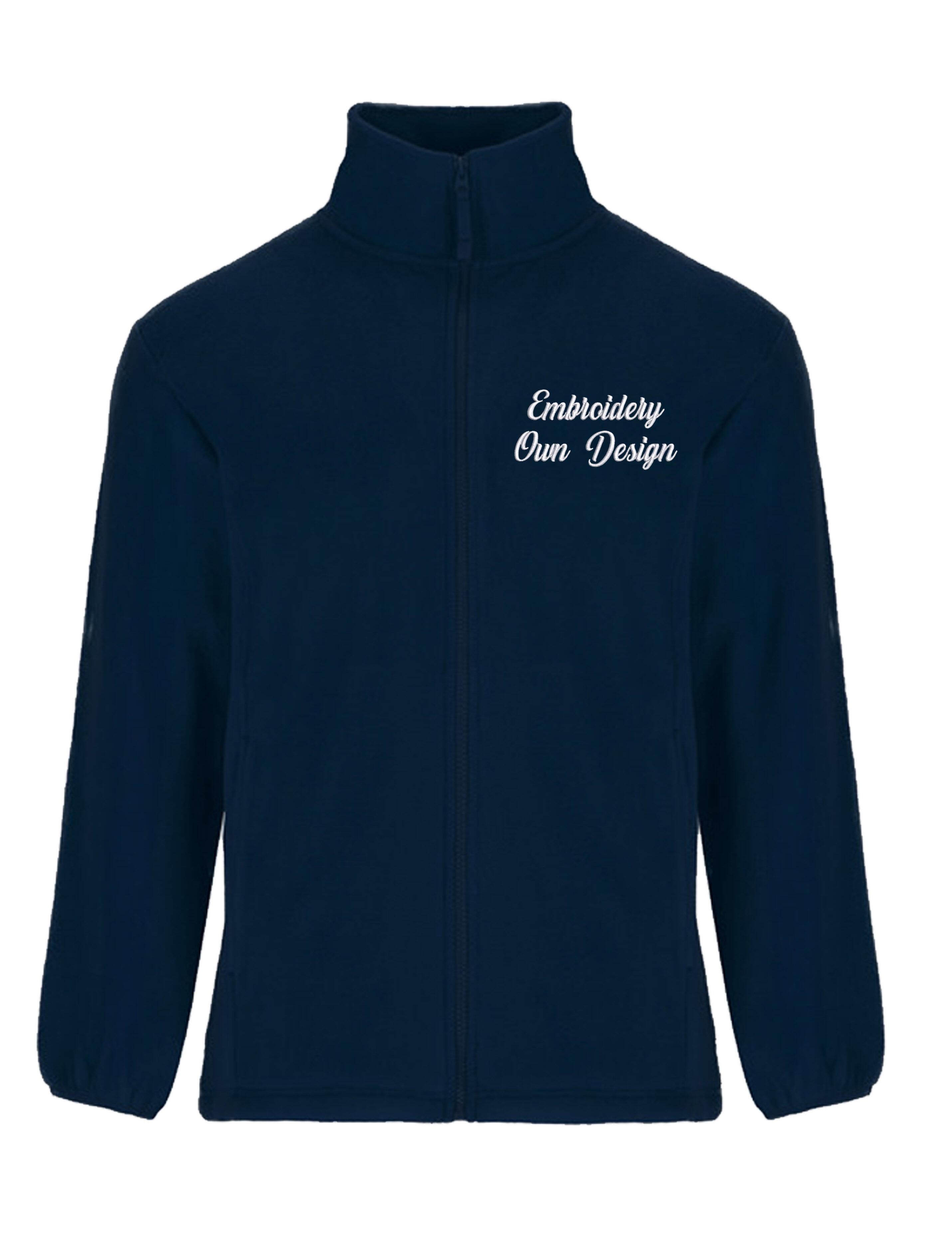 Personalised Kids Fleece Jacket with embroidery Navy
