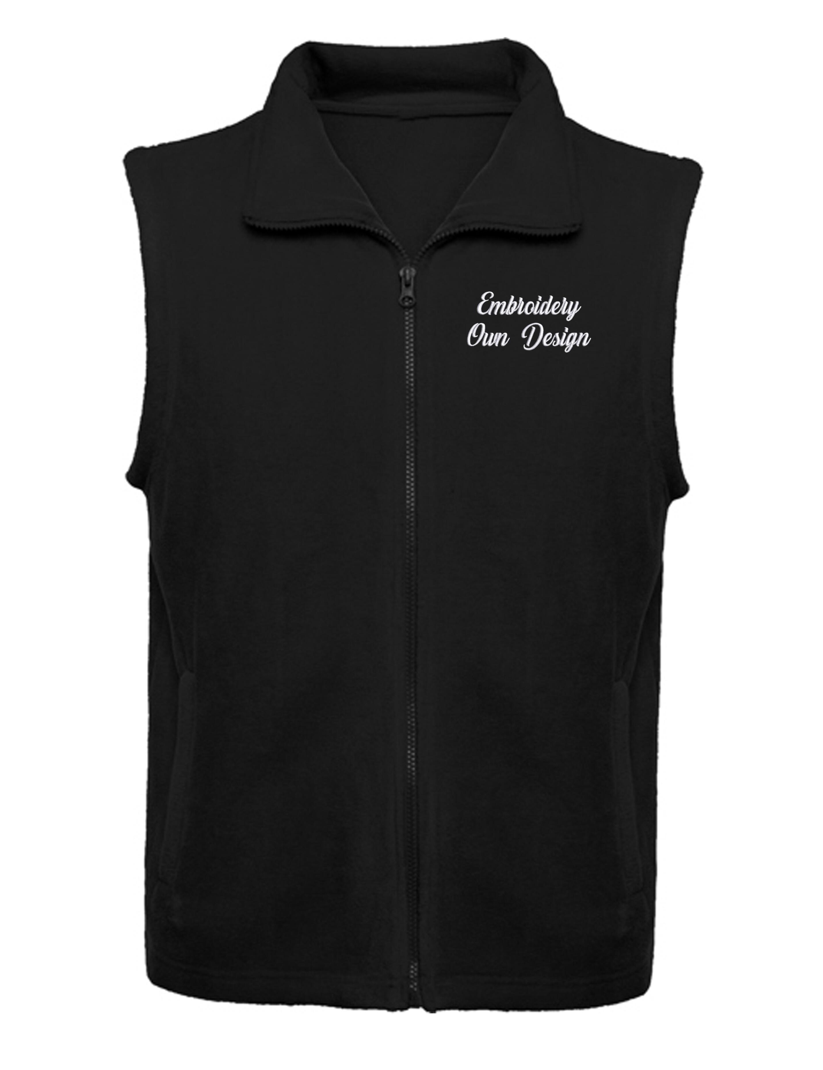Personalised Fleece Gilet with Embroidery Black