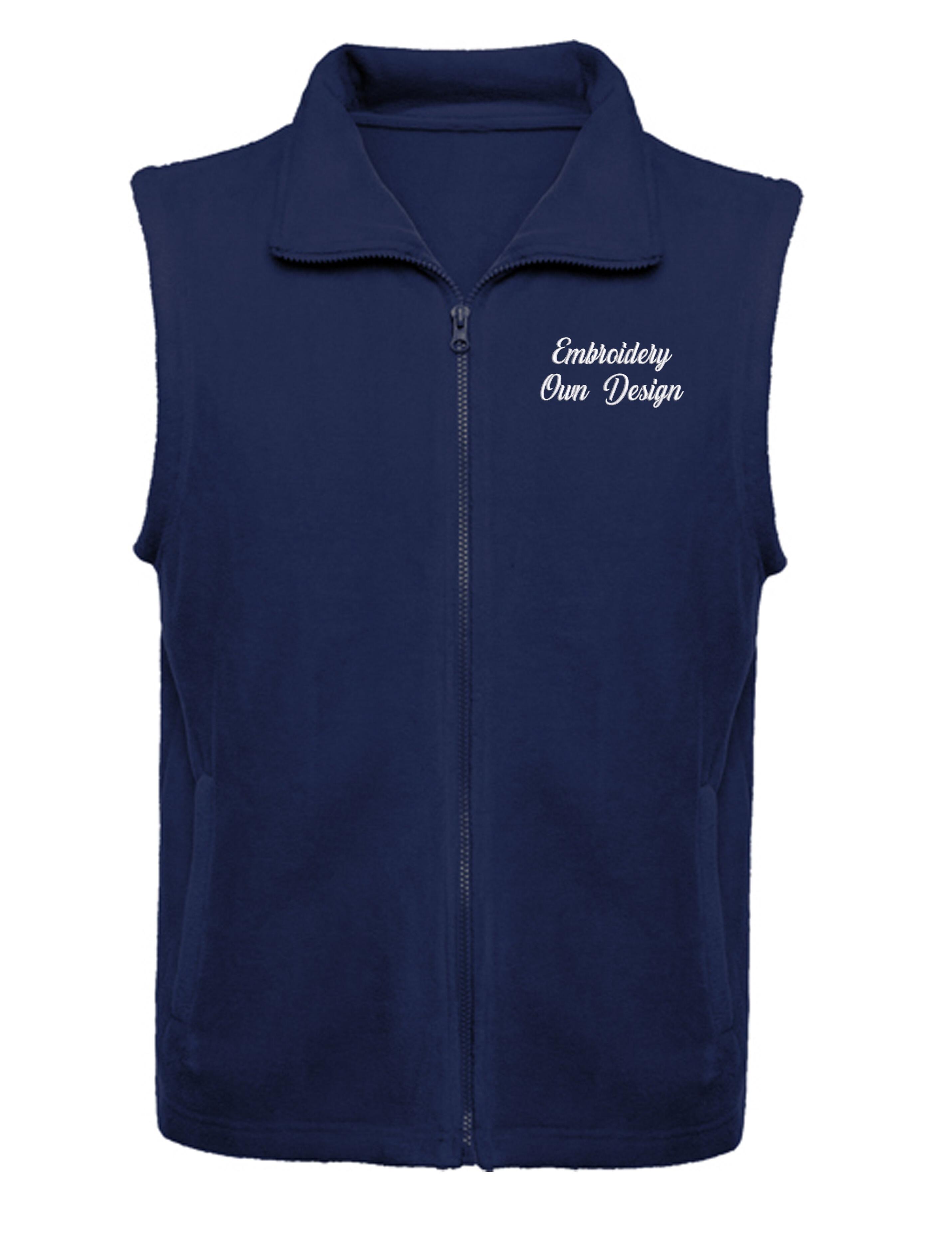 Personalised Fleece Gilet with Embroidery Navy