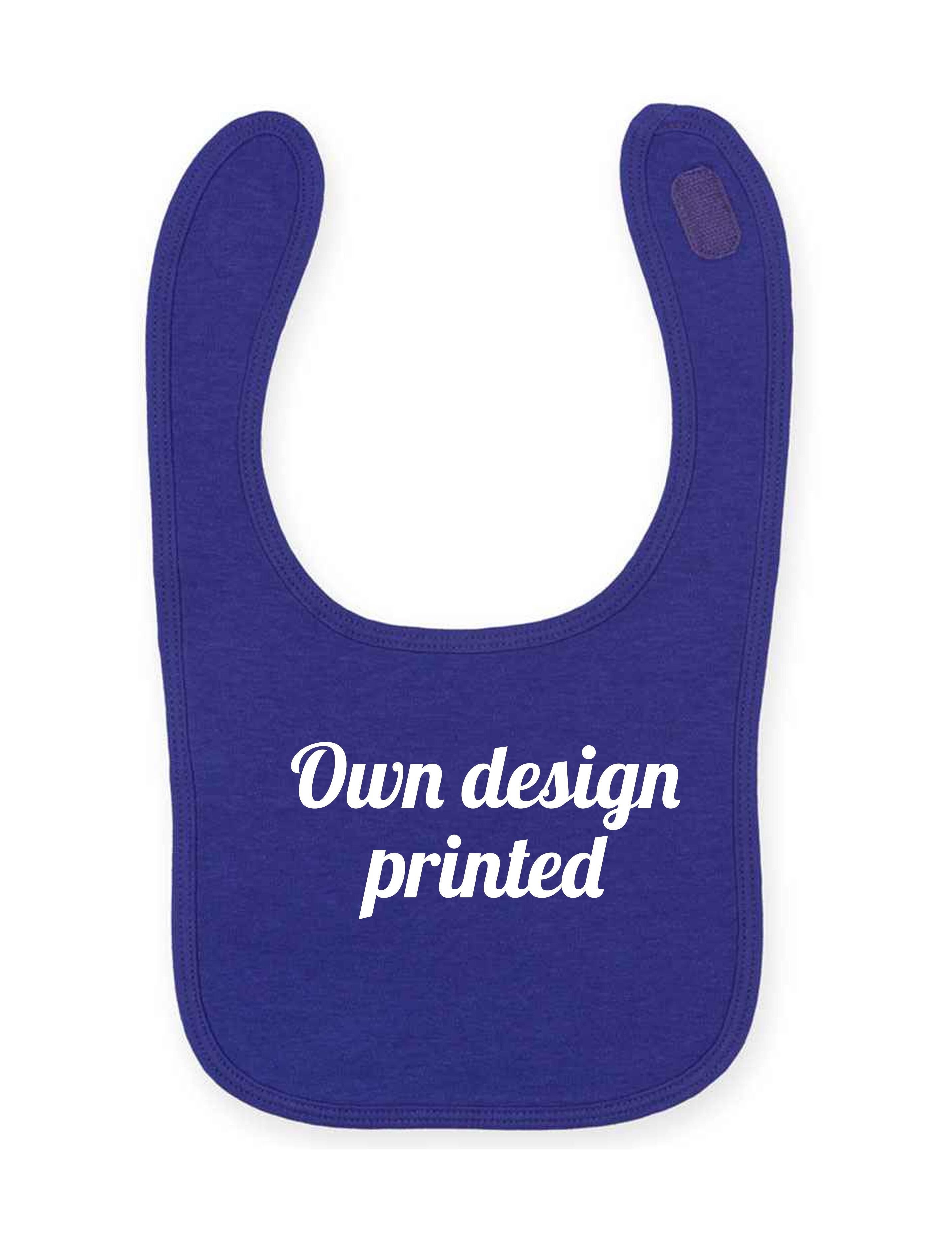 Personalised Babies Bib Purple with Print