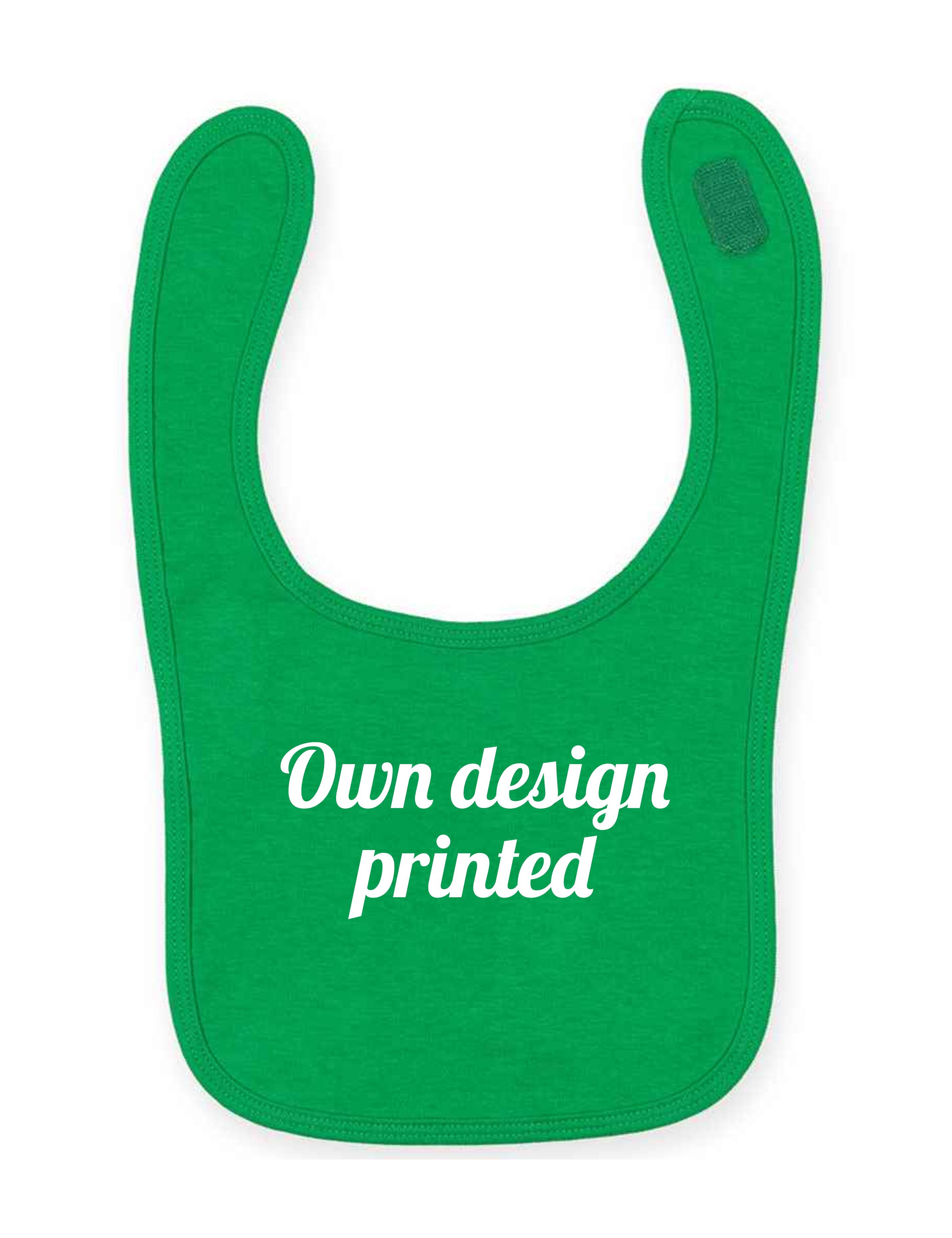 Personalised Babies Bib Kelly Green with Embroidery