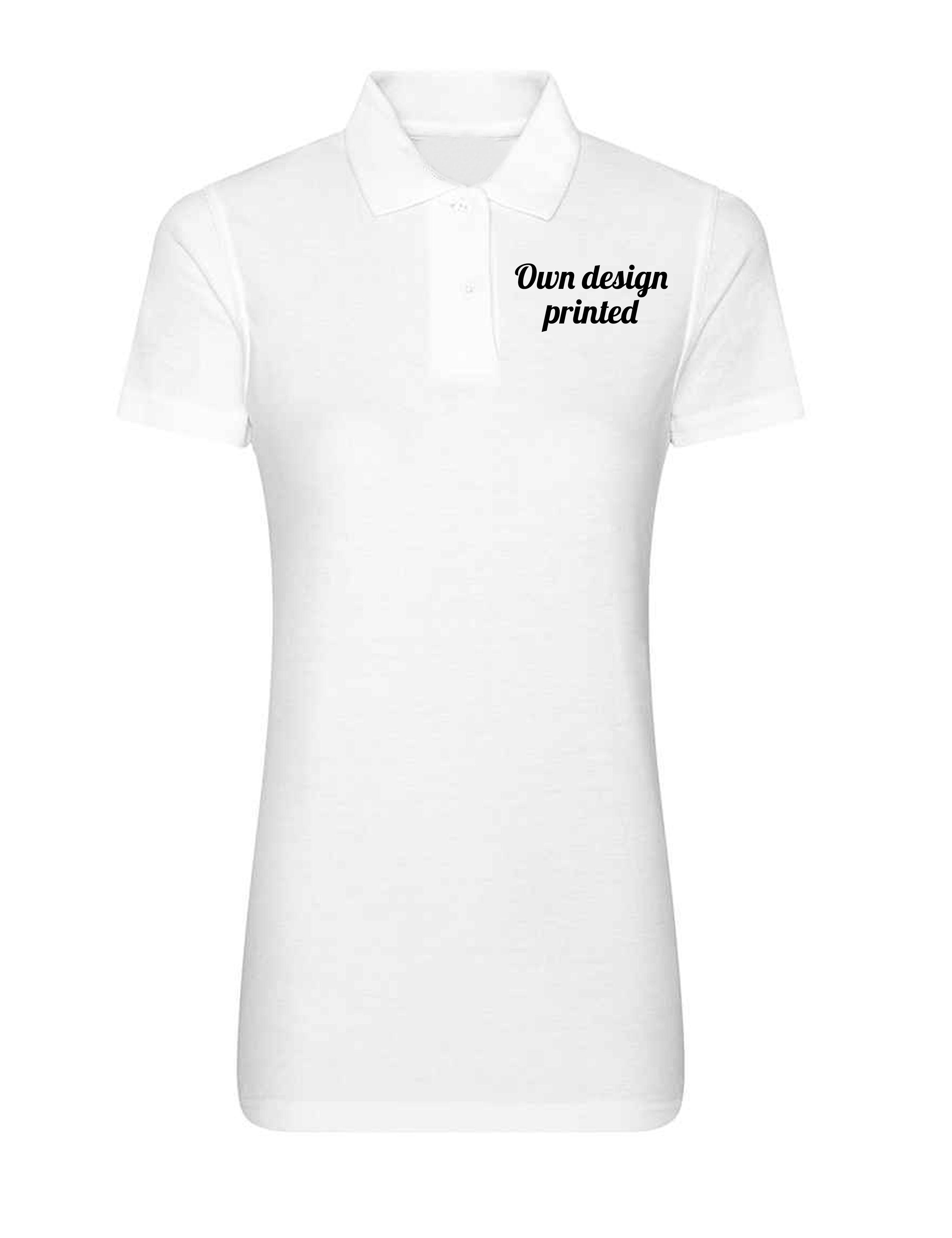 Personalised Women's Short Sleeve Polo Shirt Black with print