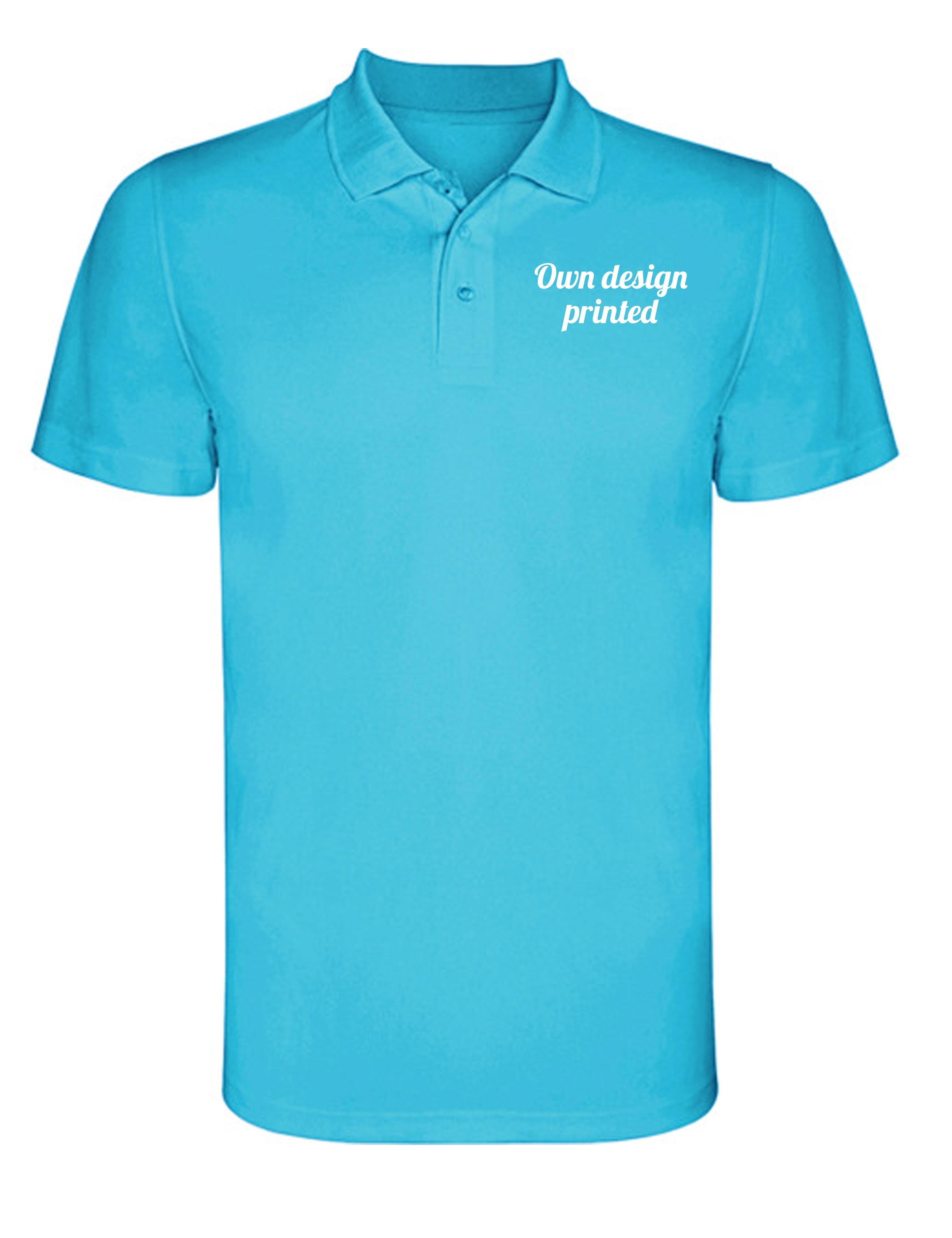 Personalised Dri-FIT Short Sleeve Polo Shirt with Print turquoise