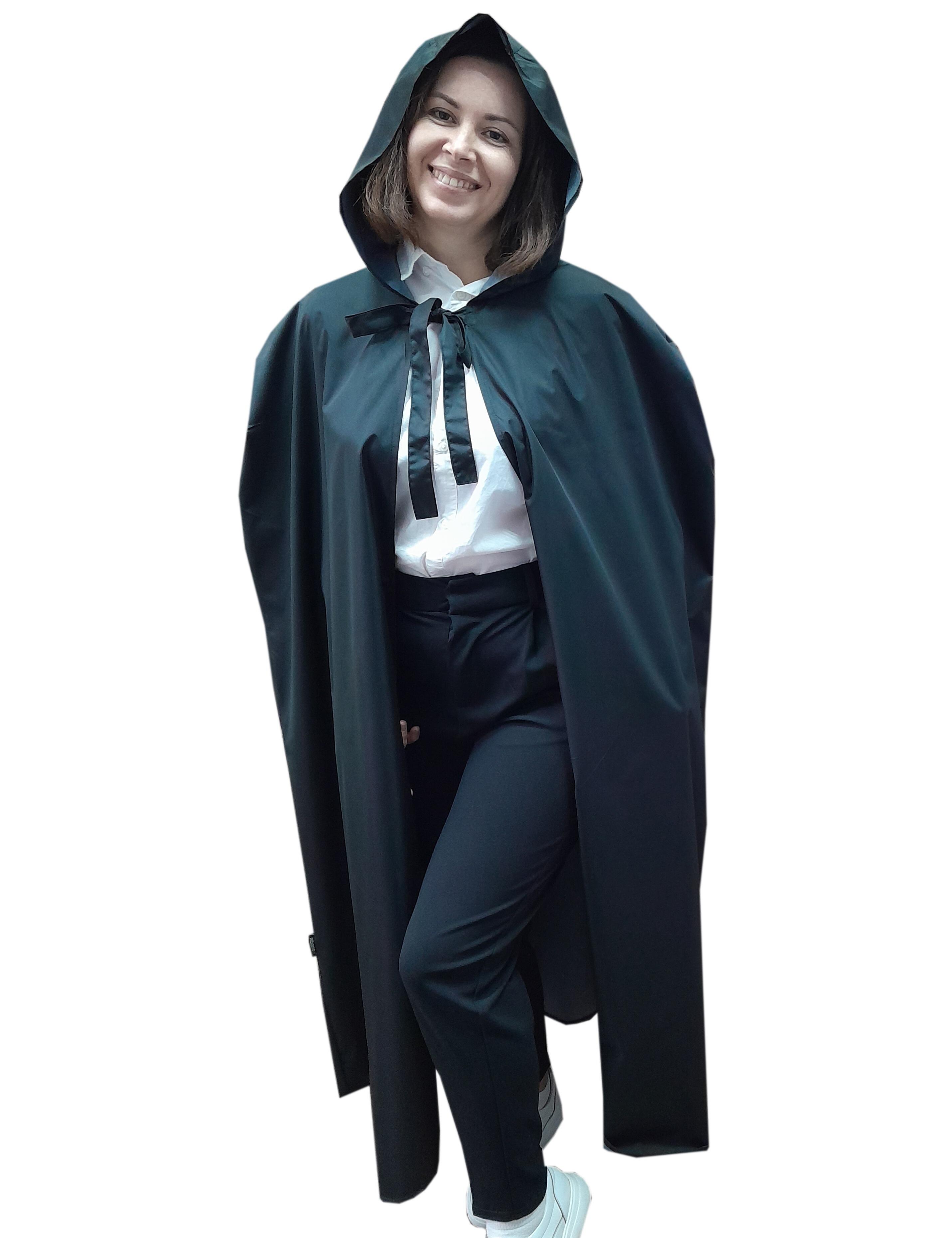 Personalised Hooded Hairdressing Show Gown Black with print