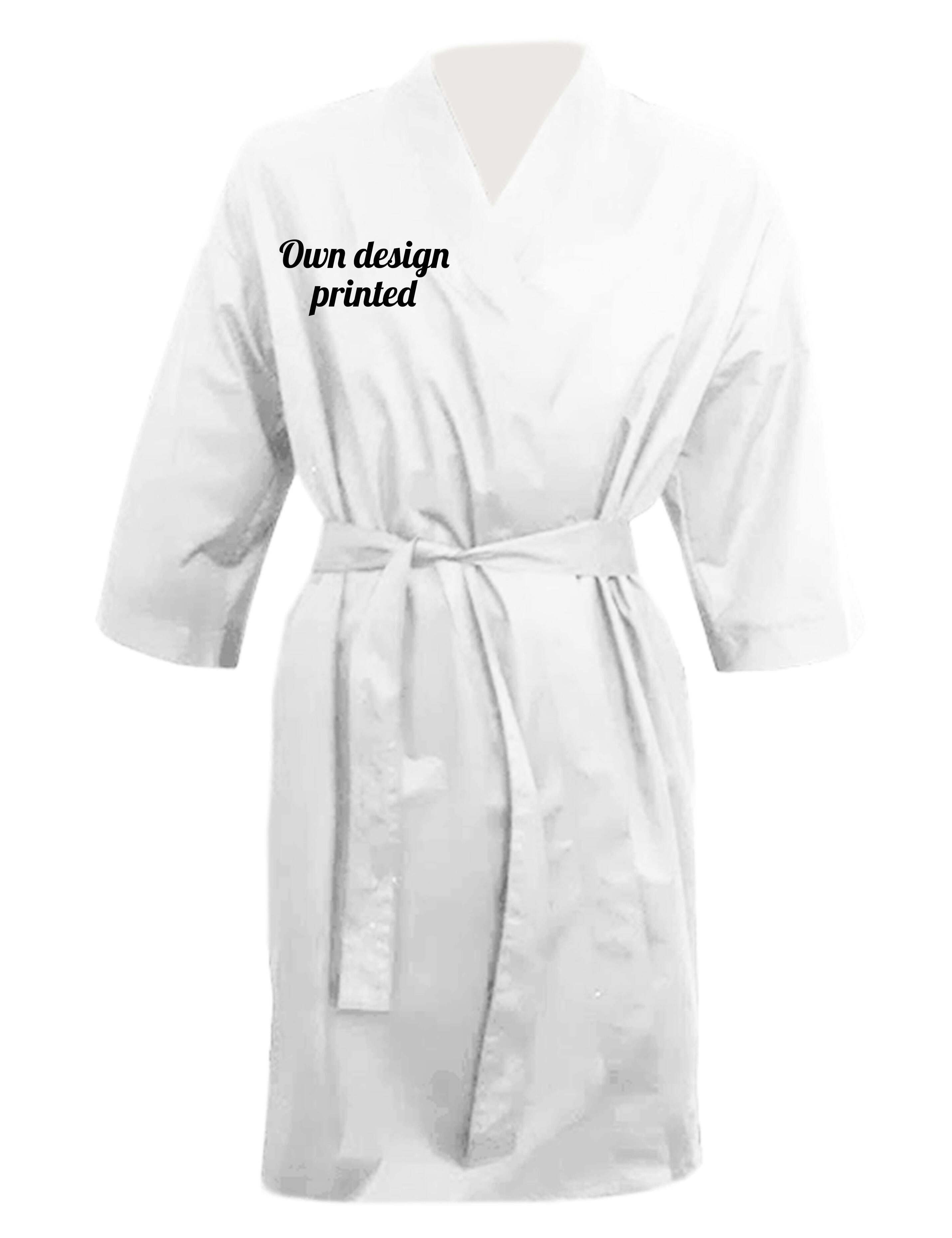 Personalised Waterproof Hairdressing Kimono Gown White