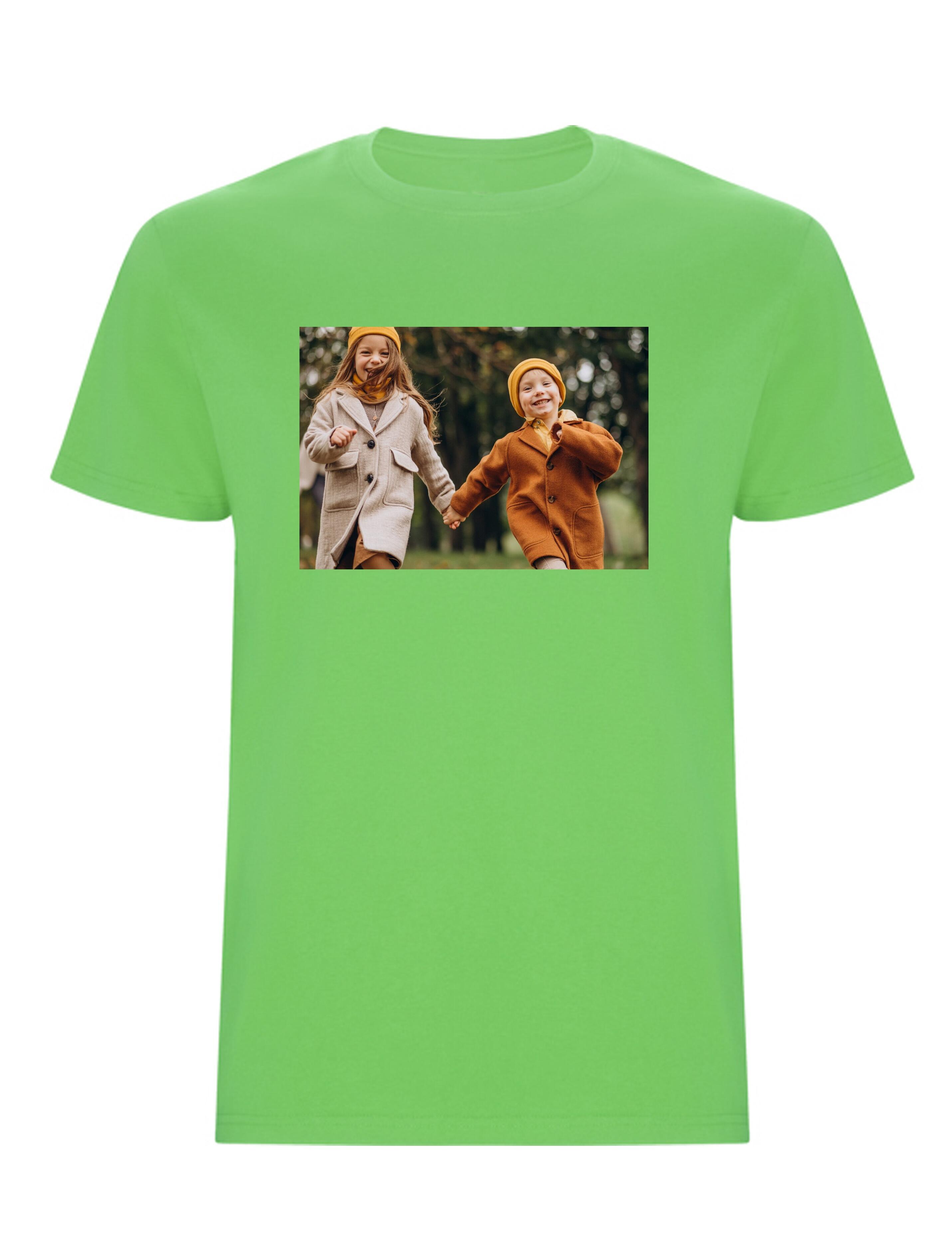 Custom Photo Printed Heavyweight Kids T-Shirt Lime