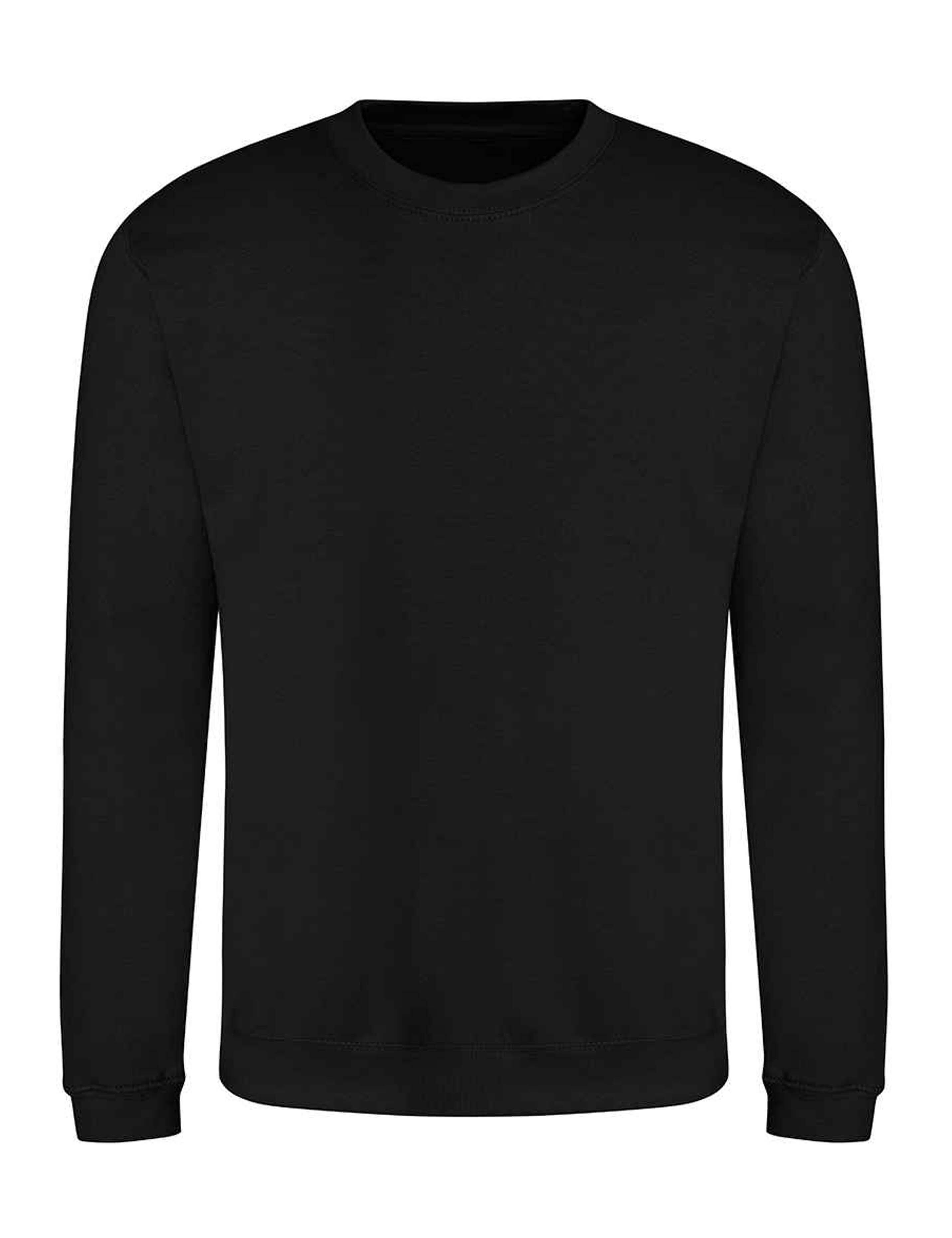 Black crewneck jumper plain printed or embroidered