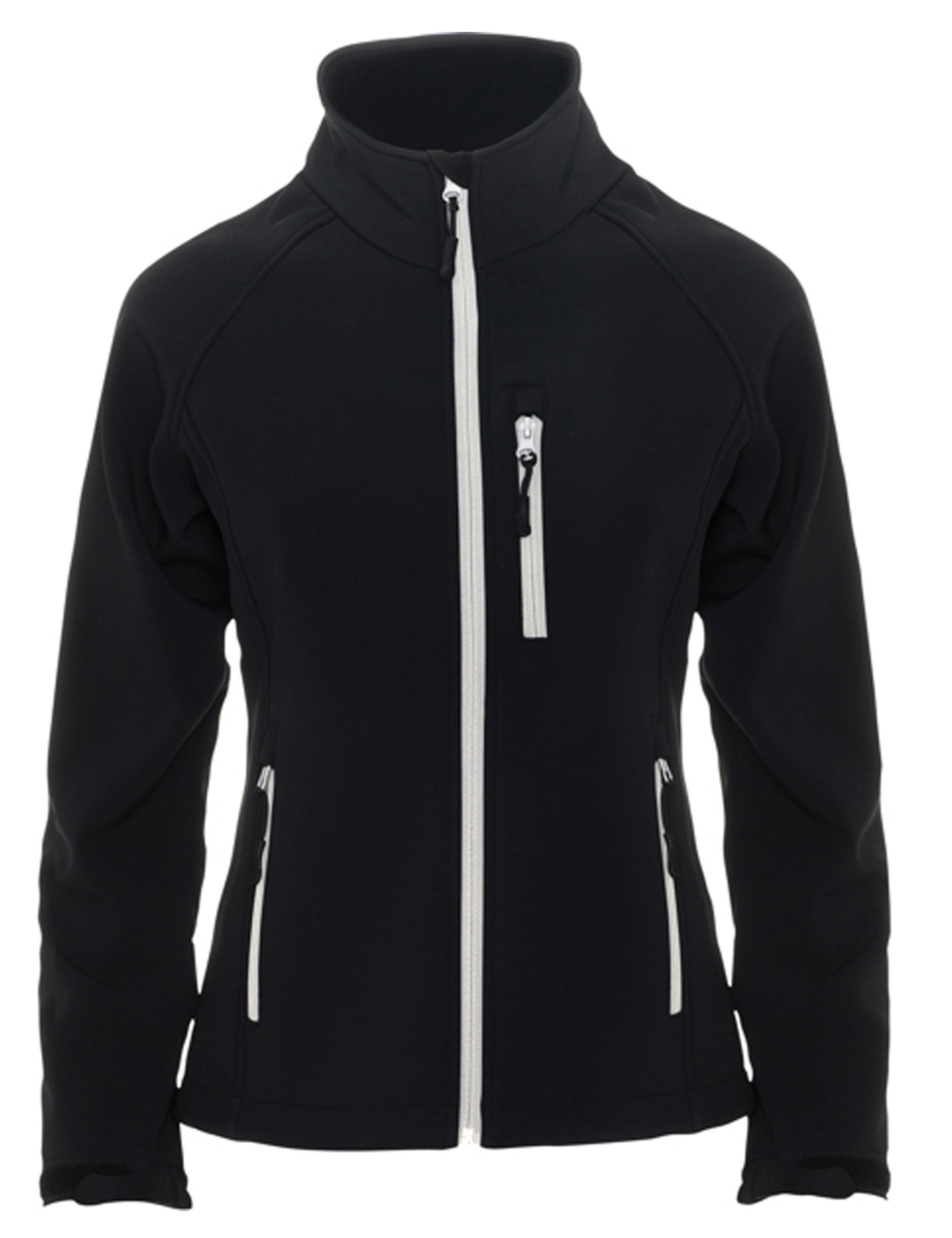 Women’s black softshell jacket suitable for printing or embroidery