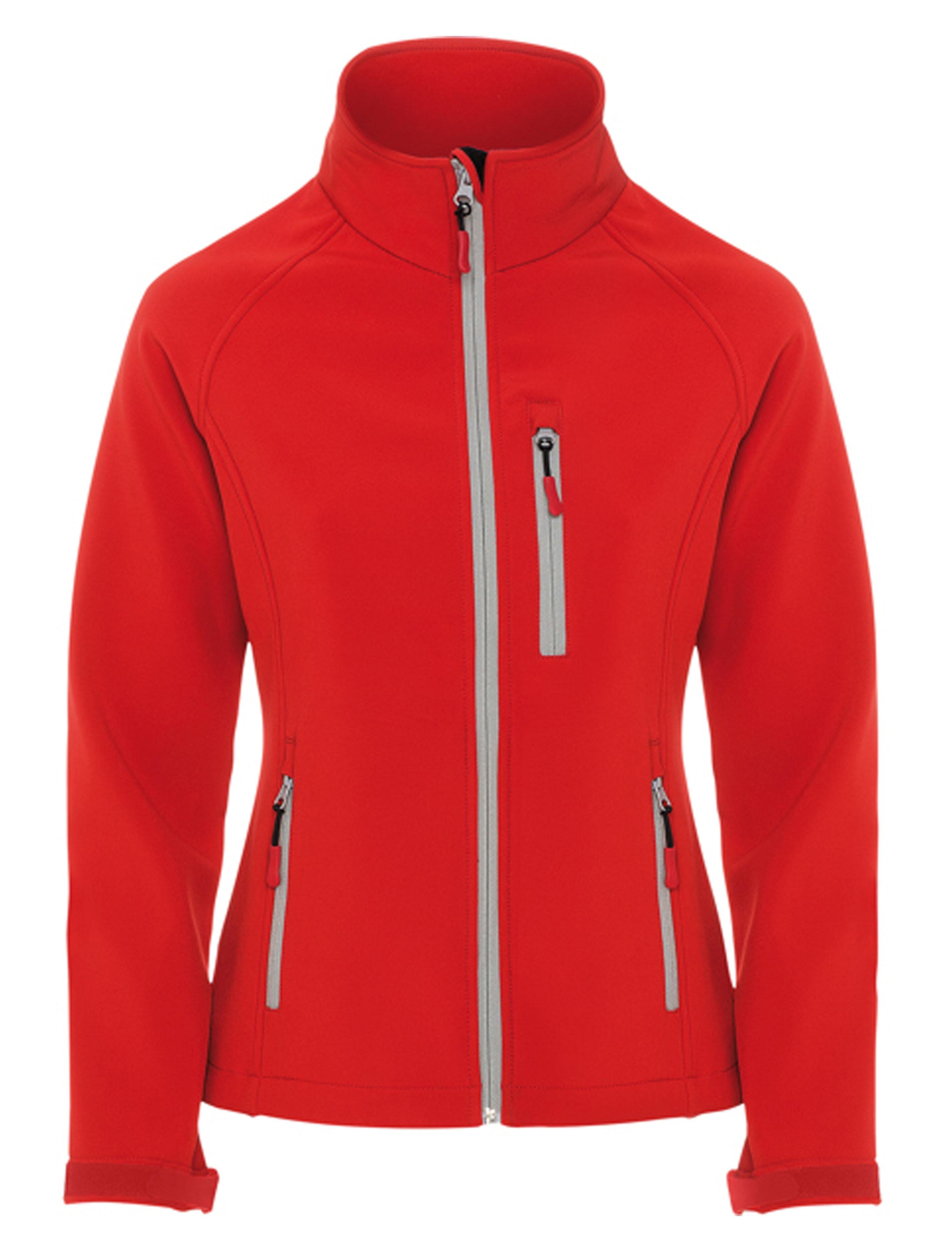 Plain women’s Red softshell jacket with a sleek, modern fit