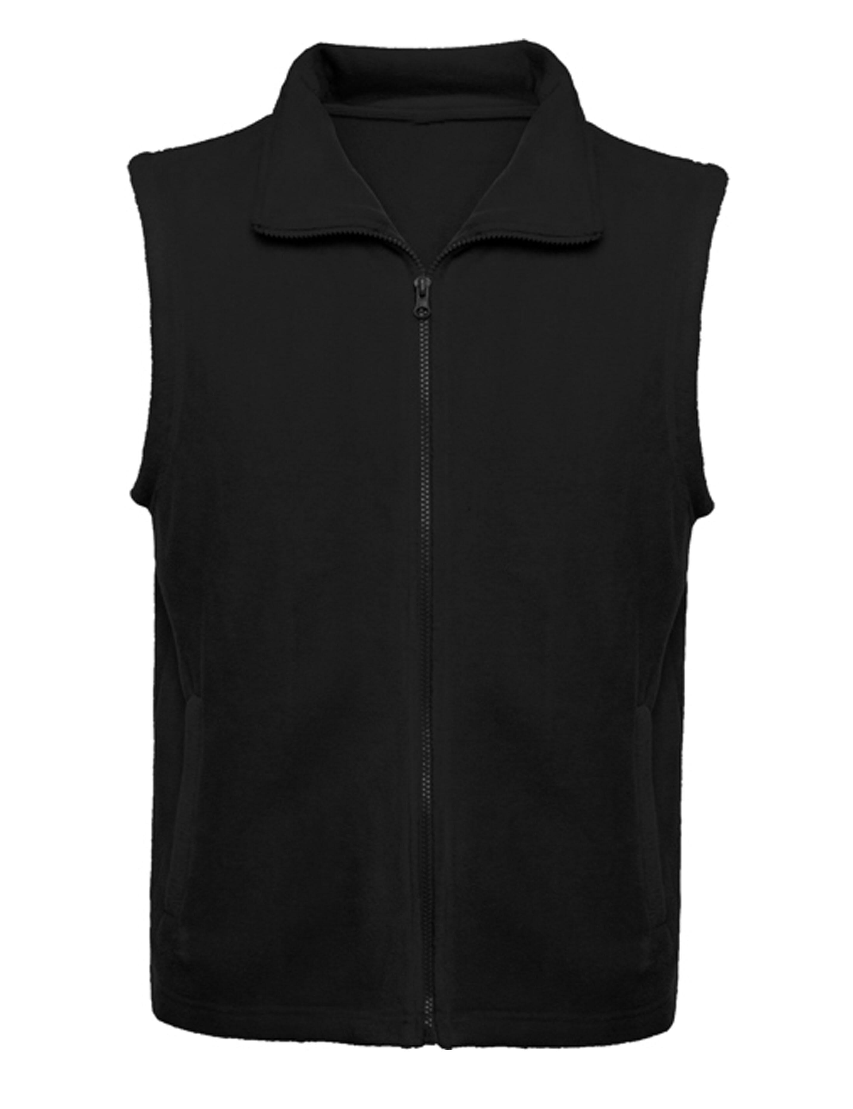 Black fleece gilet plain printed or embroidered