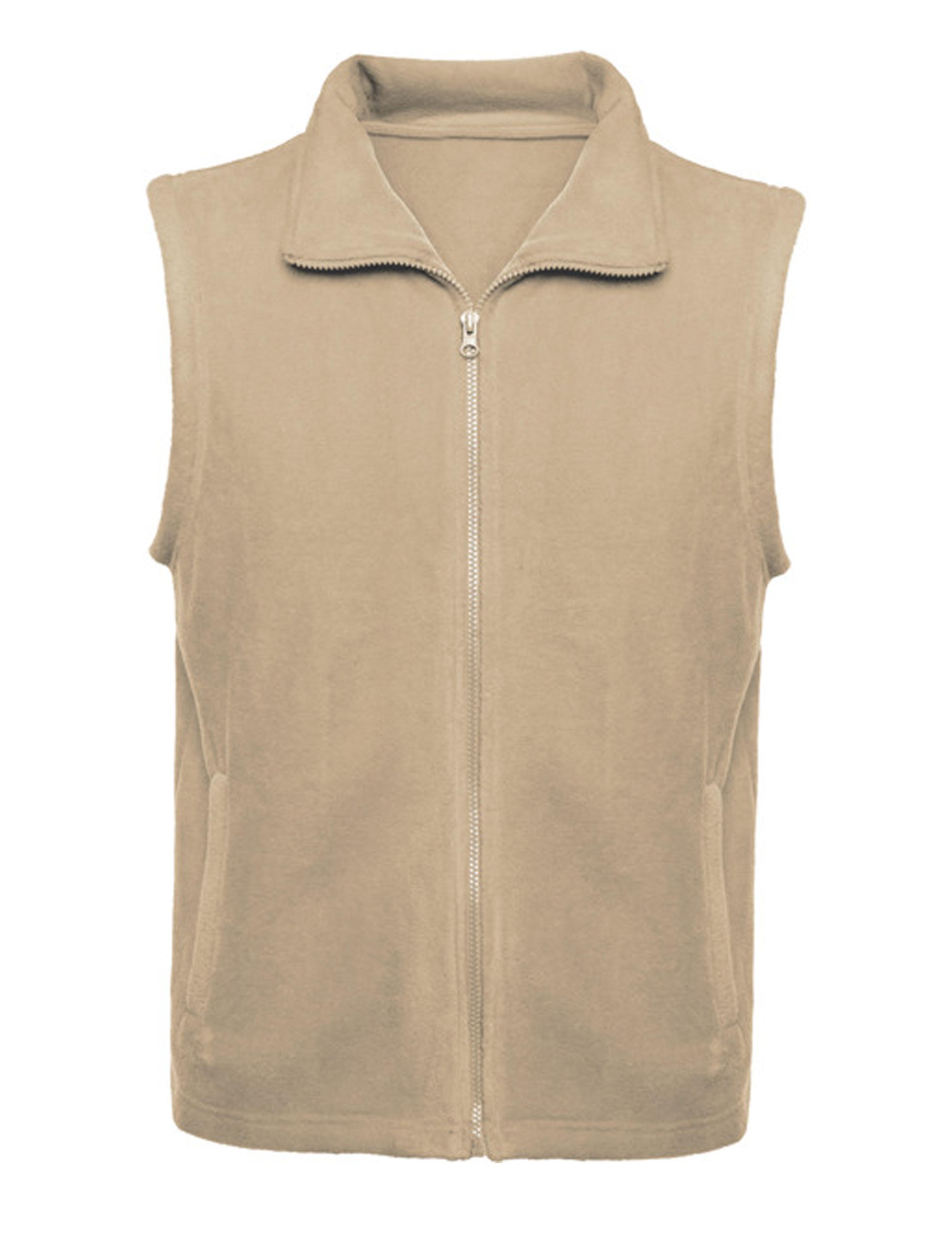 Cappuccino fleece gilet plain or embroidered