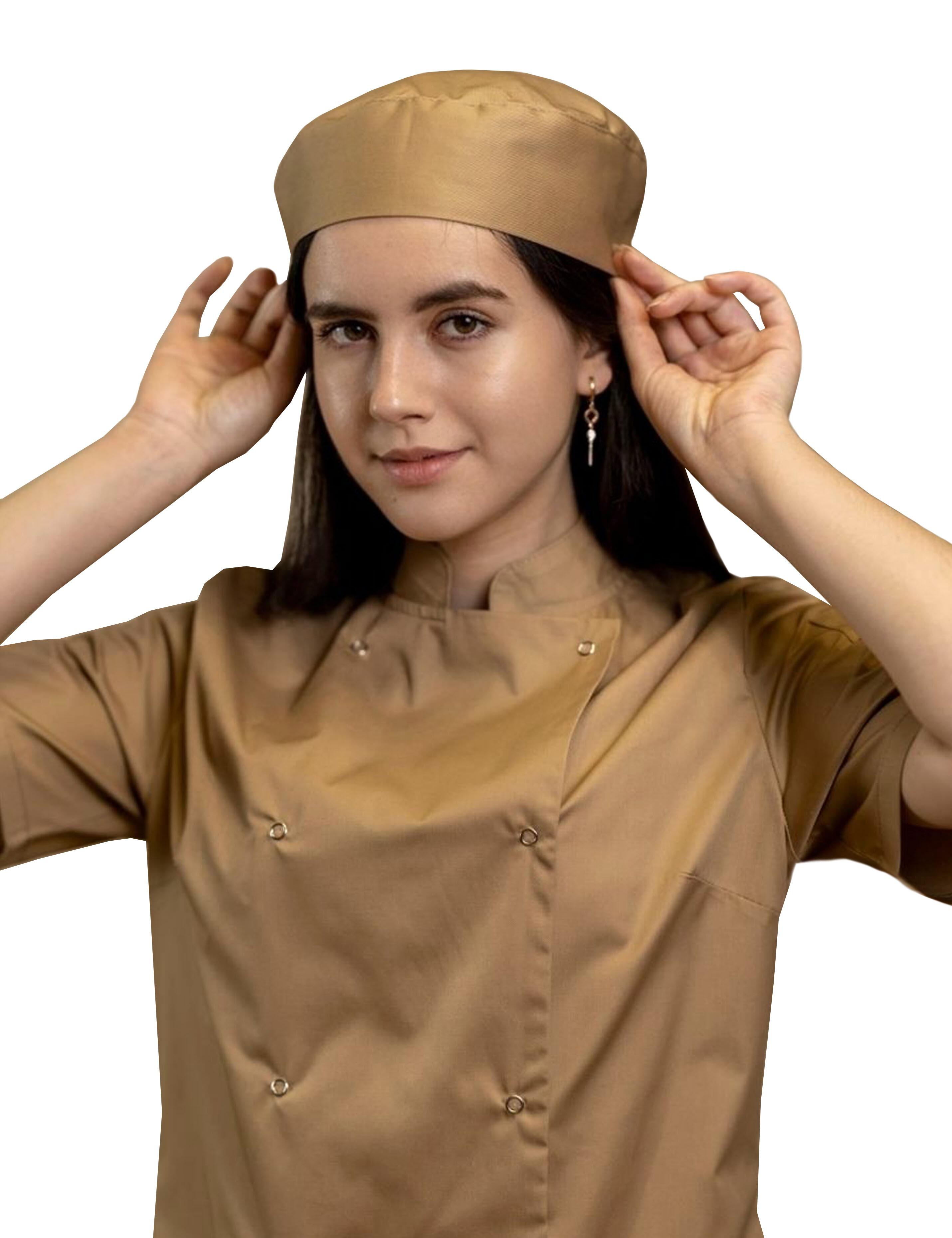 Cappuccino professional chef skull cap for kitchen staff