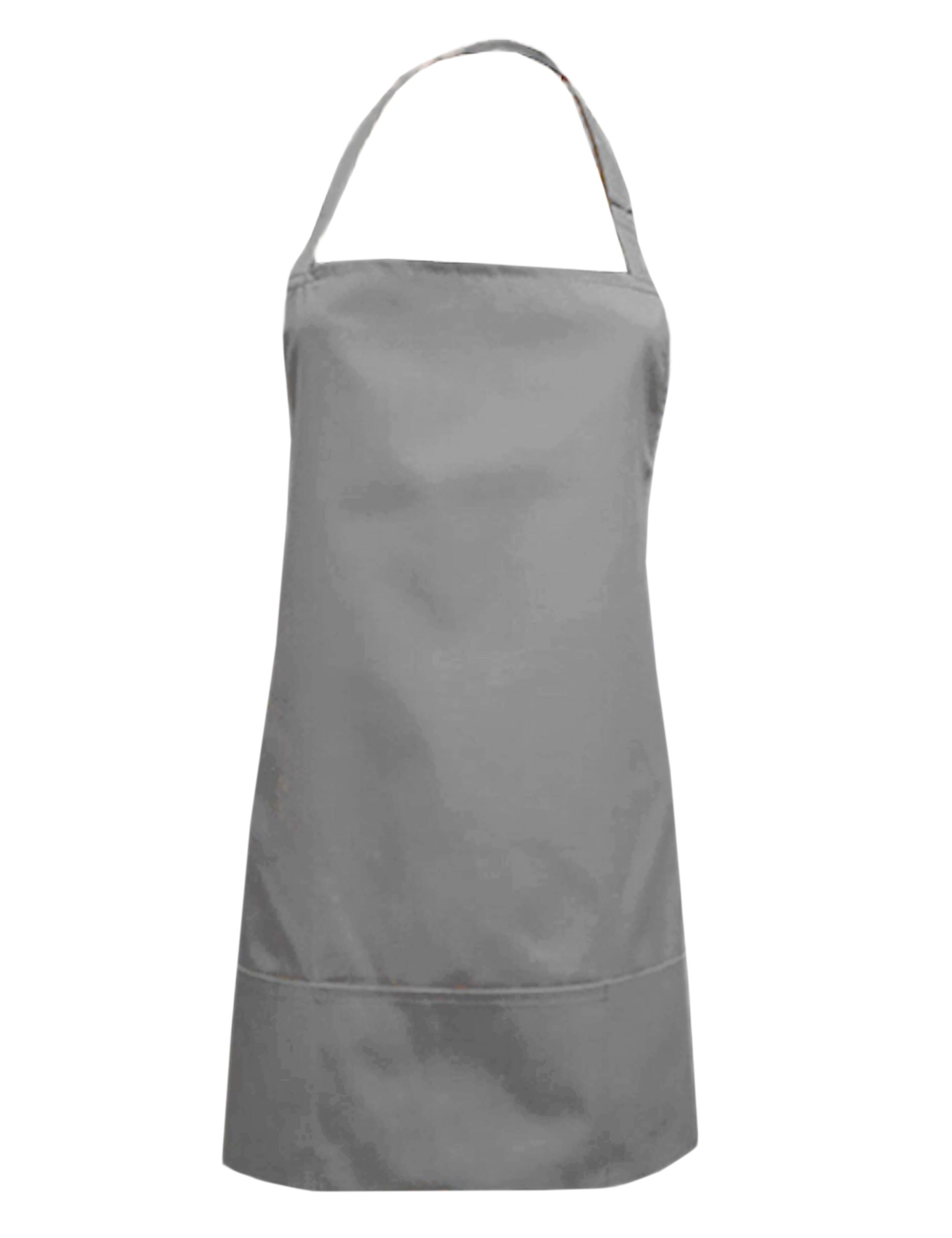 Personalised Short Bib Apron Light Grey