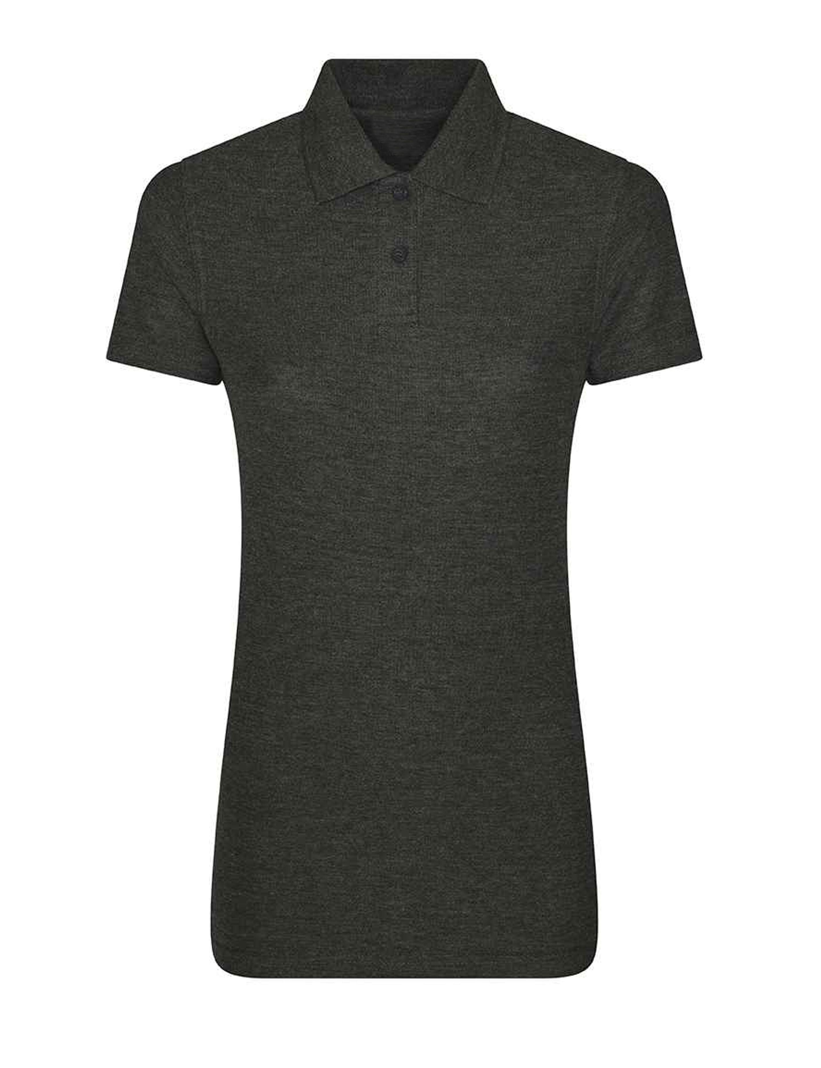 Personalised Women's Short Sleeve Polo Shirt with print charcoal