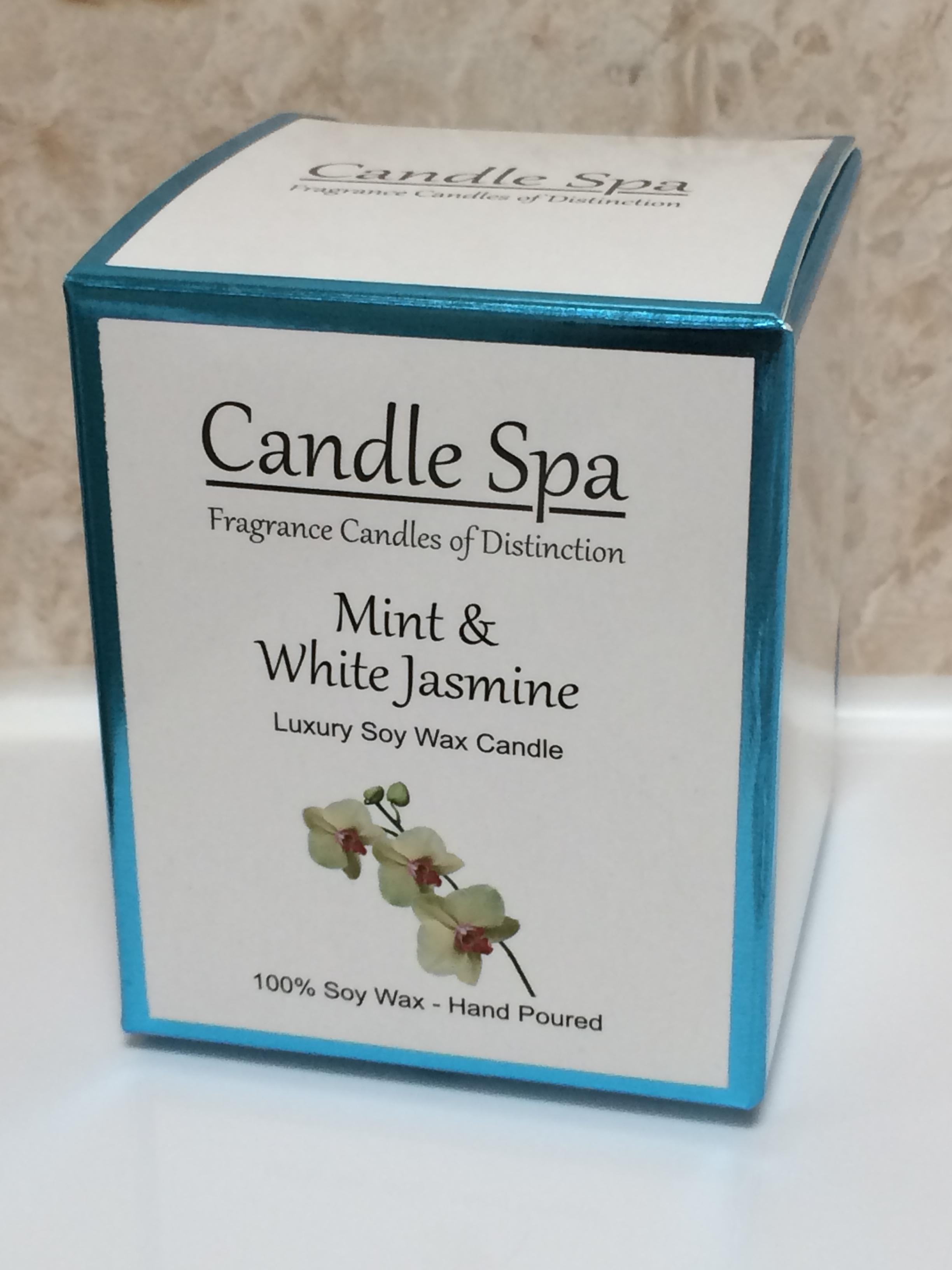 Candle Spa Luxury Candle in 20cl Box- Mint & White Jasmine