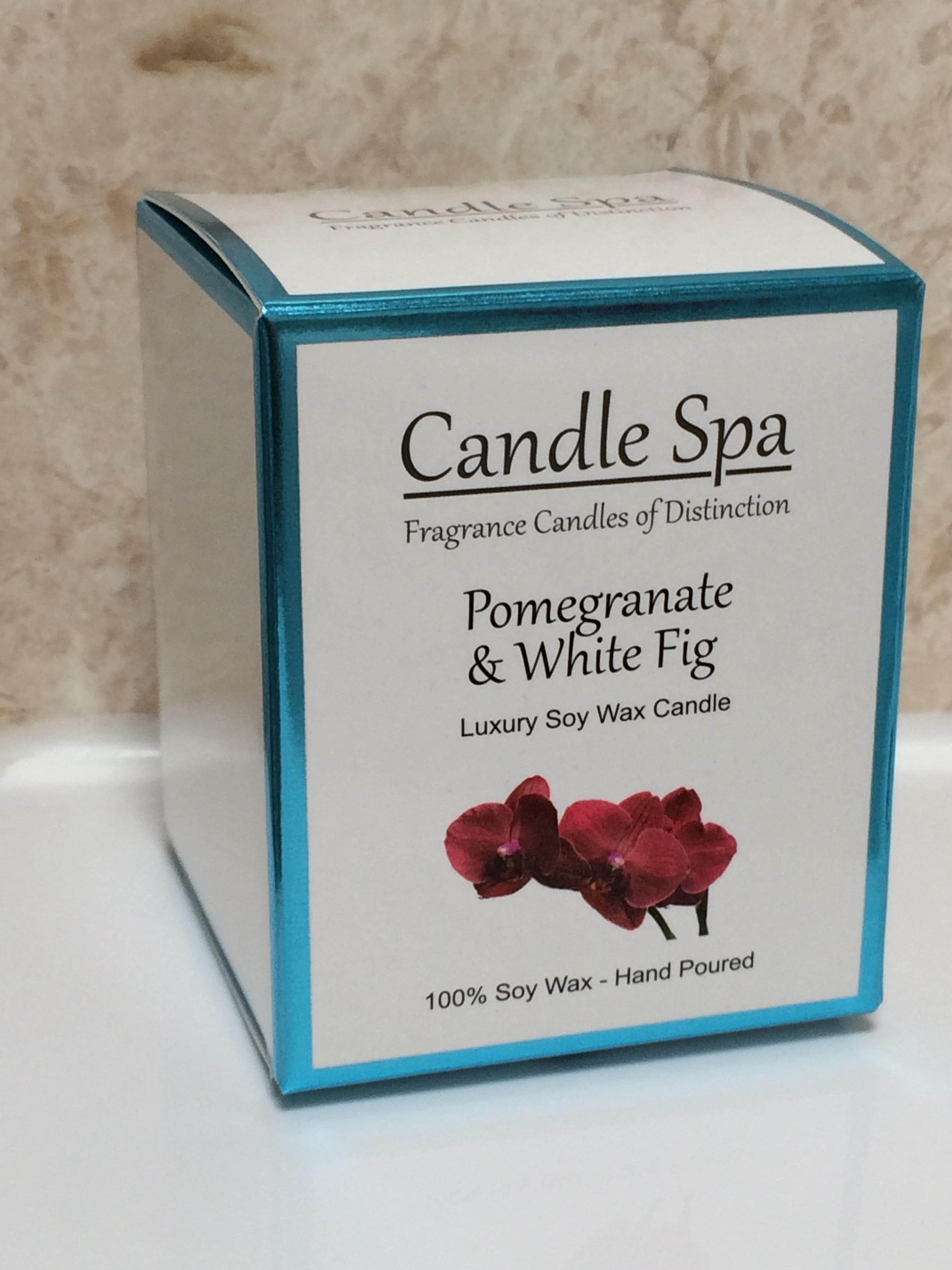 Candle Spa Luxury Candle in 30cl Box - Pomegranate & White Fig
