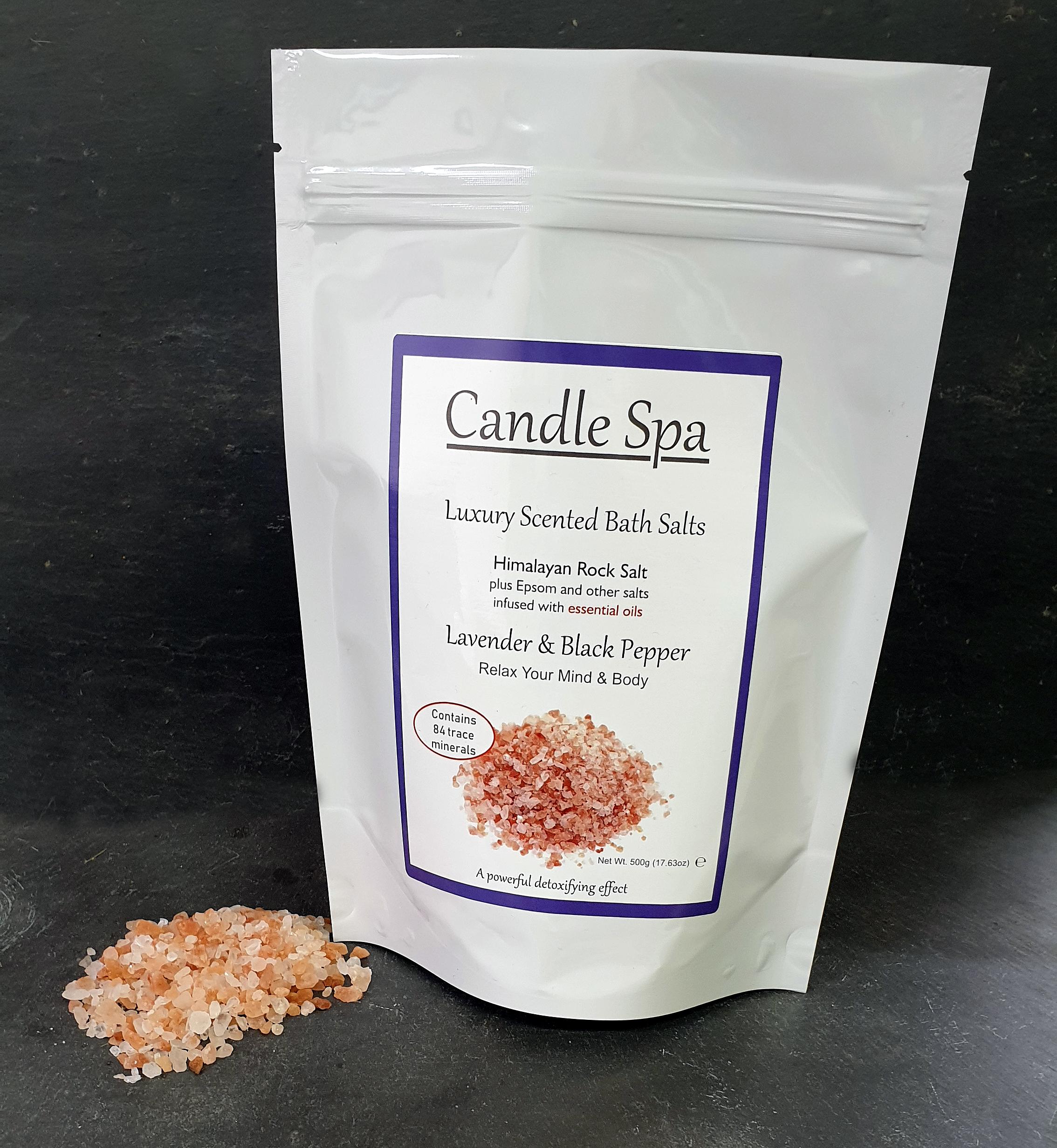 Candle Spa Bath Salts  500g - Lavender & Black Pepper