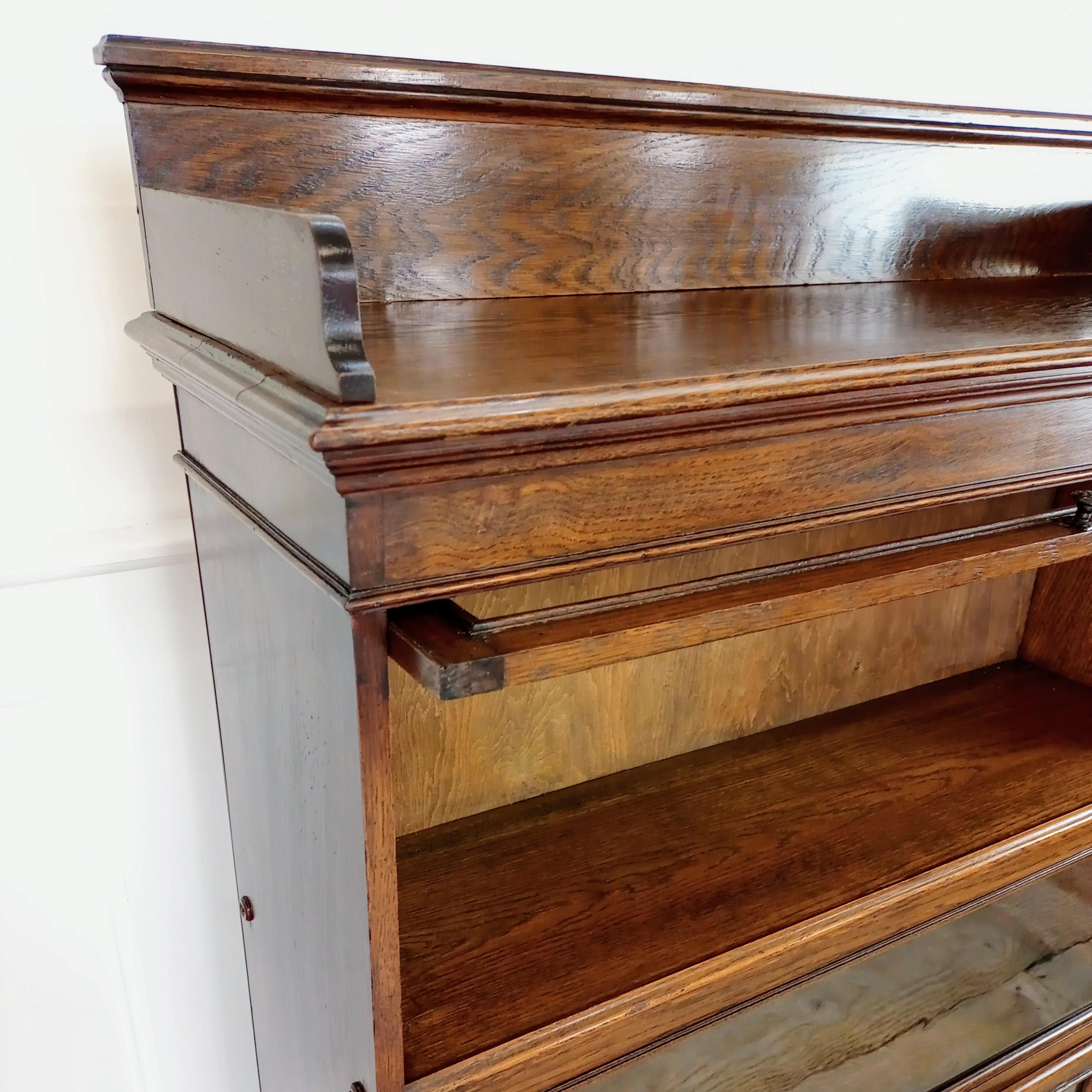 Add To Your Wishlist Early 20th Century 3 Tier Oak Barrister Bookcase   Img 20210823 162014 845 3 