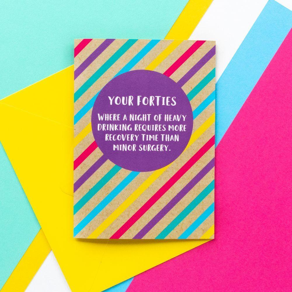 Funny 40th Birthday Card Hangover Recovery