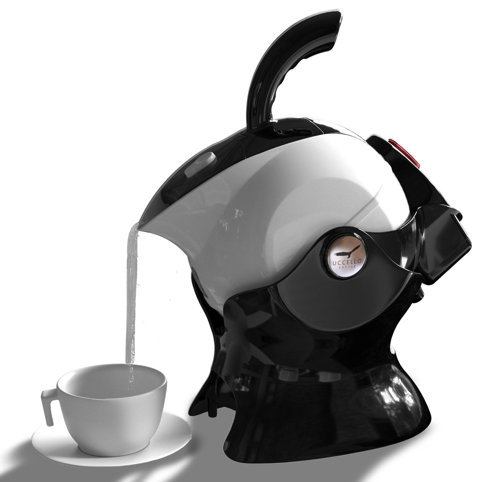 Uccello Kettle Black and White Pouring