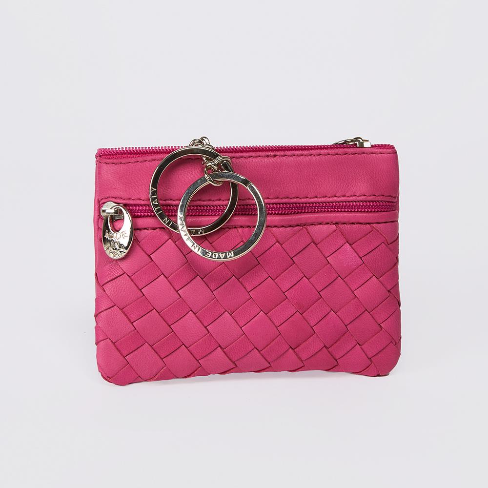 pink purse with keyrings