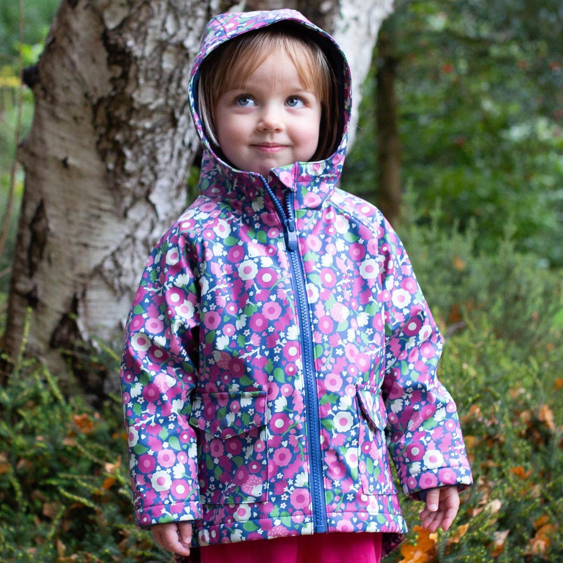 Girl wearing Kite Clothing Hedgerow Splash Coat