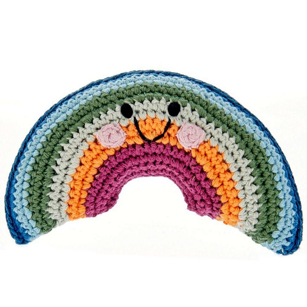 Pebble Fair Trade Crochet Cotton Rainbow Rattle