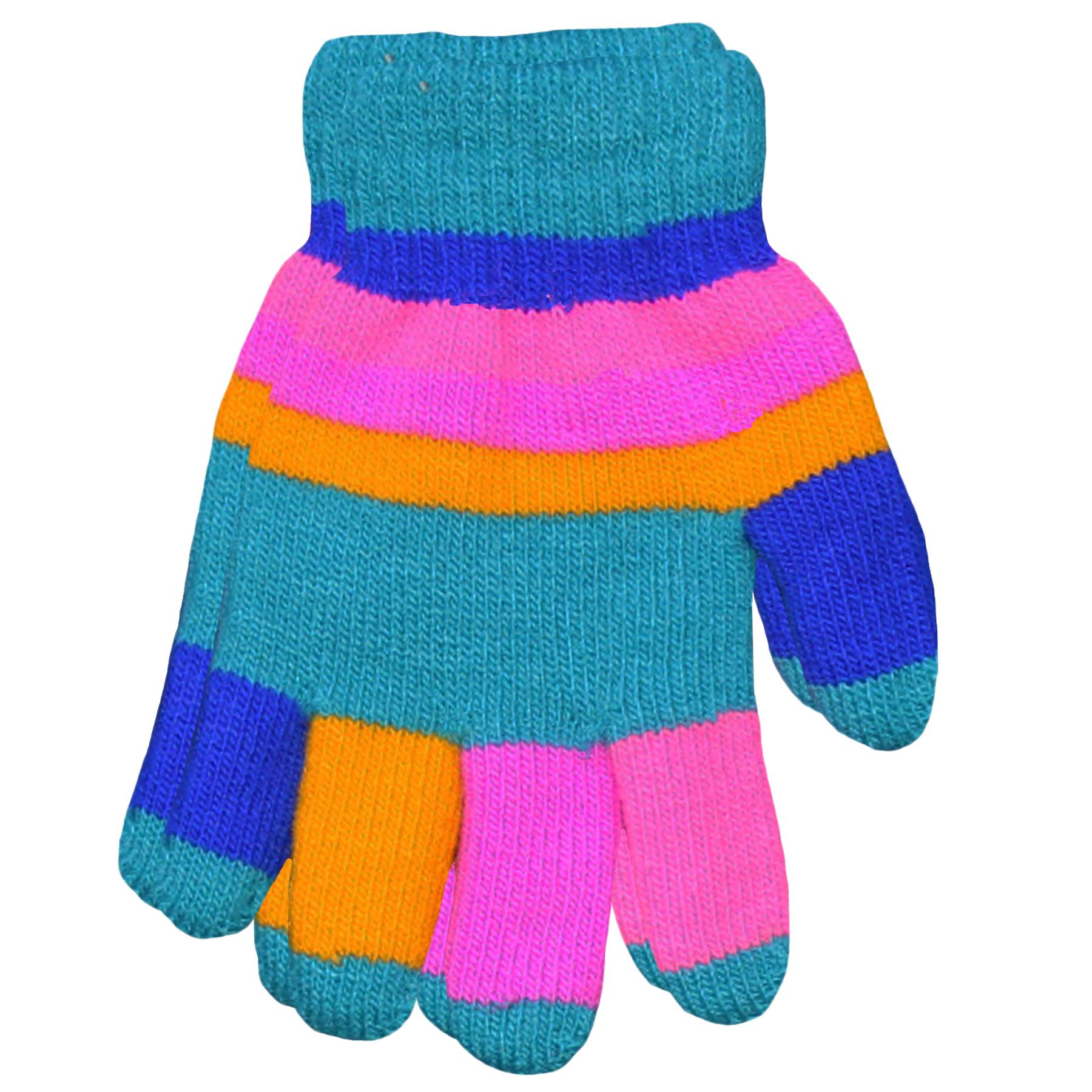 Bartleby Kids Teal & Multi Colours Magic Gloves with Thermal Lining