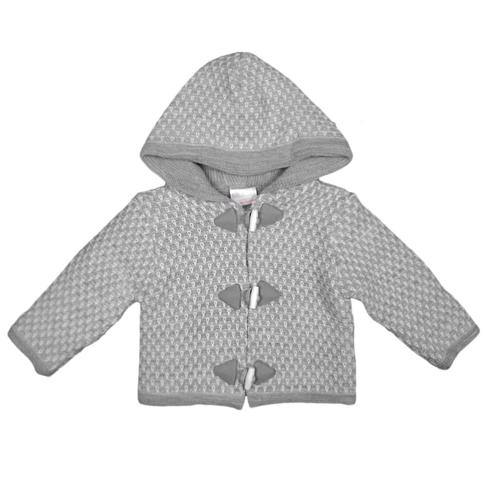 Nursery Time Double Knit Hooded Grey Pram Coat