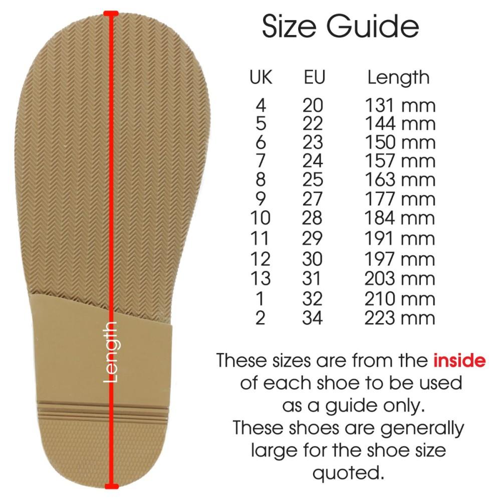 Sevva Junior Shoes Size Guide