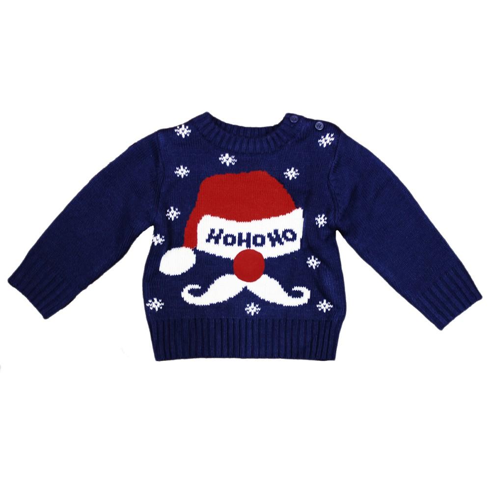 Honour & Pride Navy Knitted Santa Ho! Ho! Ho! Christmas Jumper