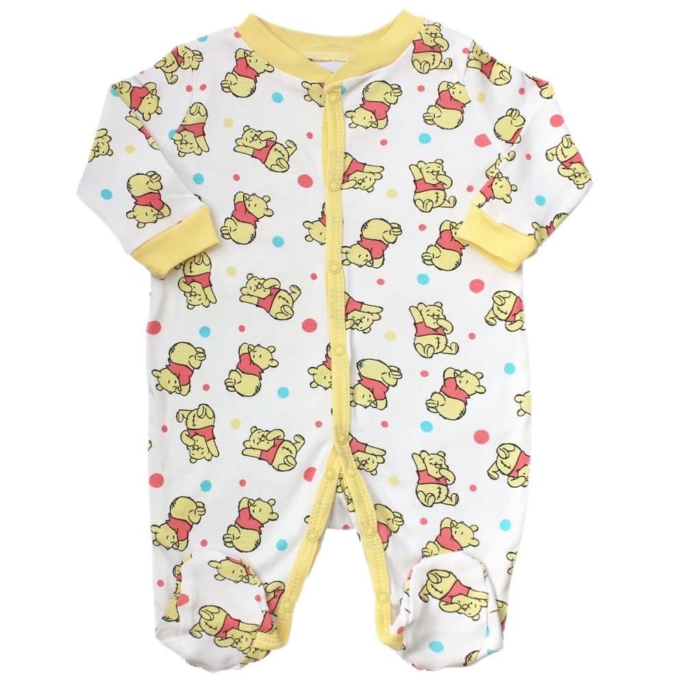 Disney Baby White & Yellow Pooh Bear Sleepsuit