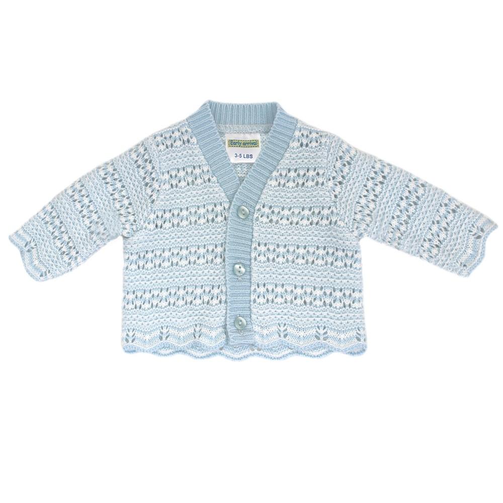Early Arrival Premature Baby Blue Knitted Cardigan