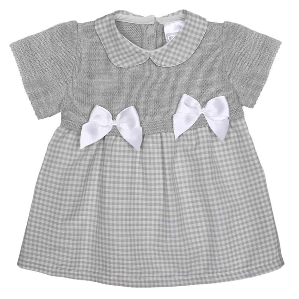 Pex Kids Mila Grey Knitted Top & Check Dress