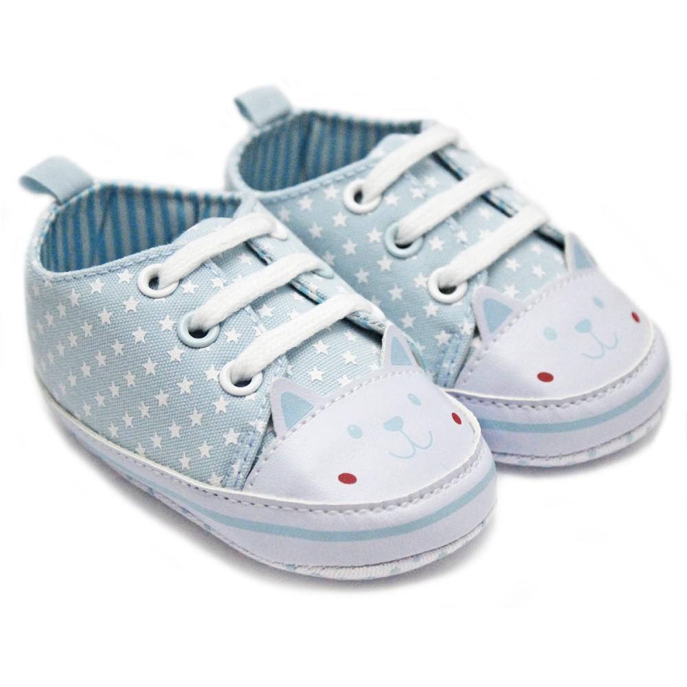 Soft Touch Stars Pram Shoes in Blue