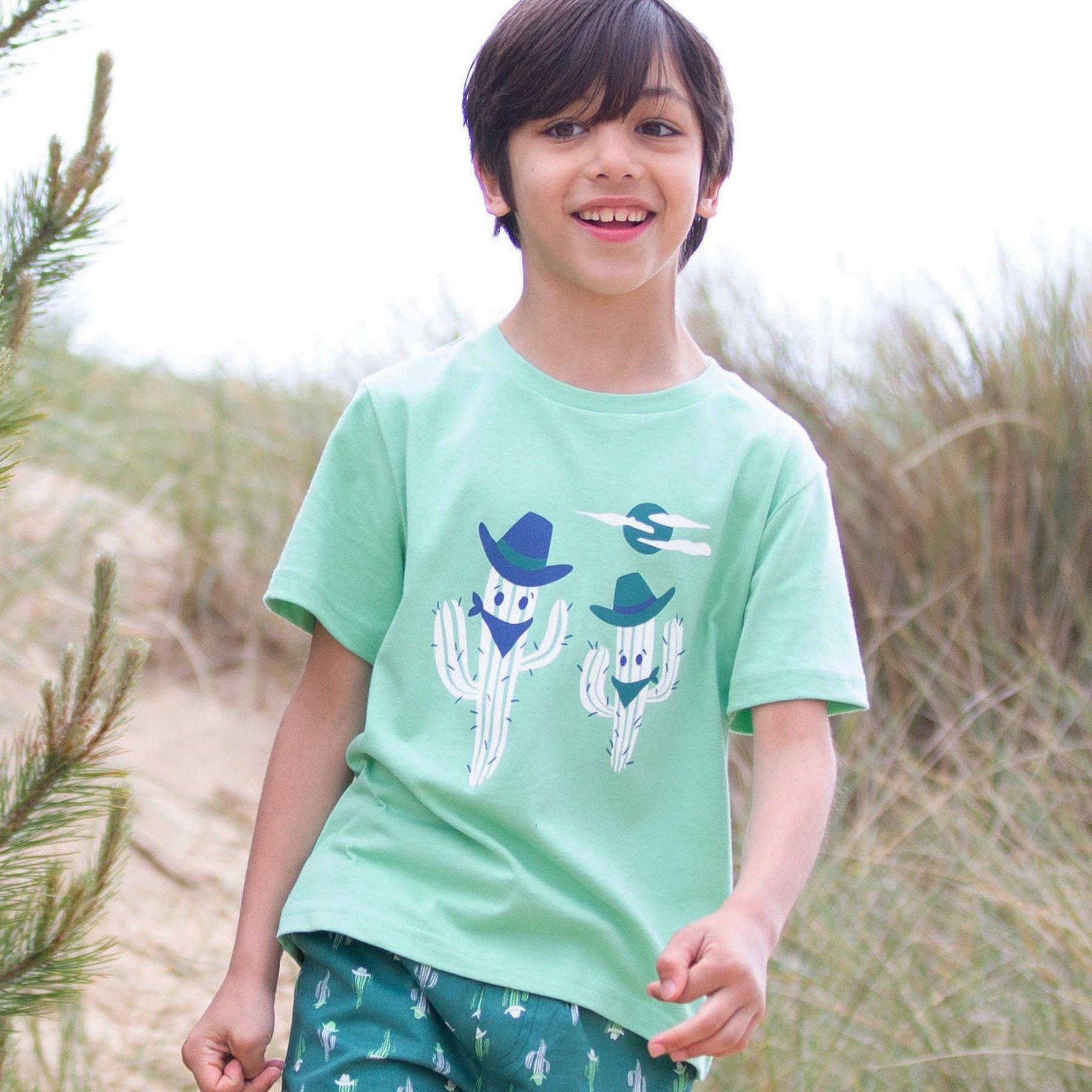 Boy wearing Kite Clothing Cowboy Cactus T-Shirt