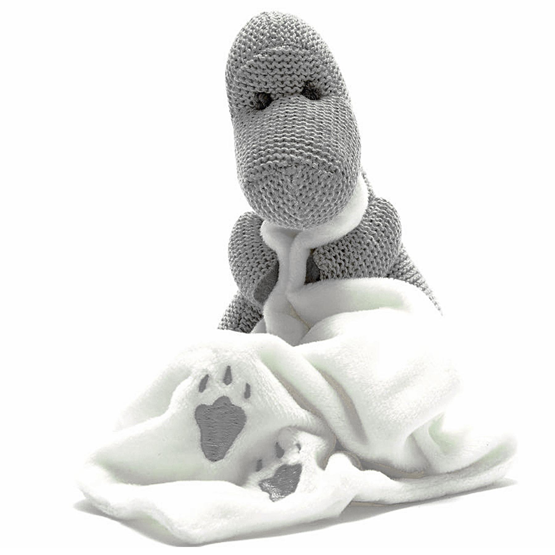 Best Years Knitted Diplodocus with Blankie Grey