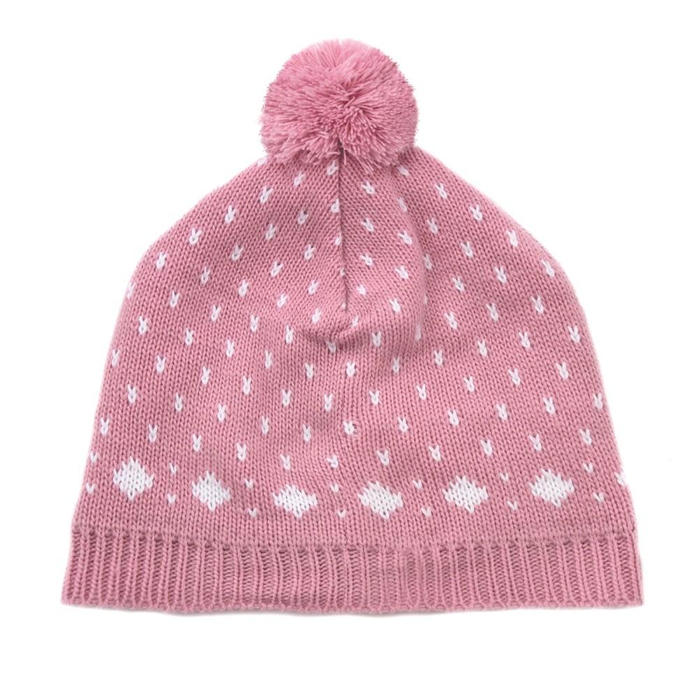 Dandelion Dusky Pink Knitted Pom Hat