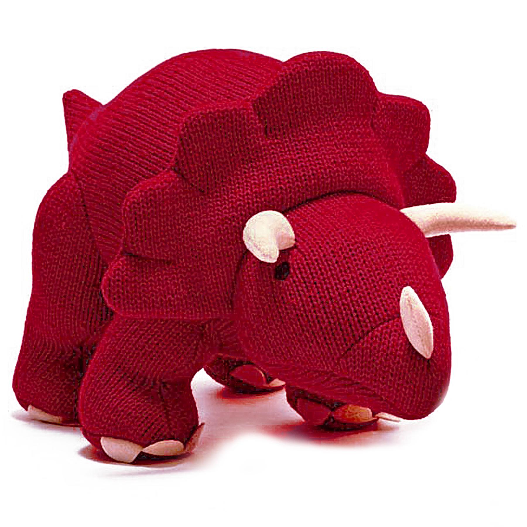 Best Years Large Knitted Red Triceratops