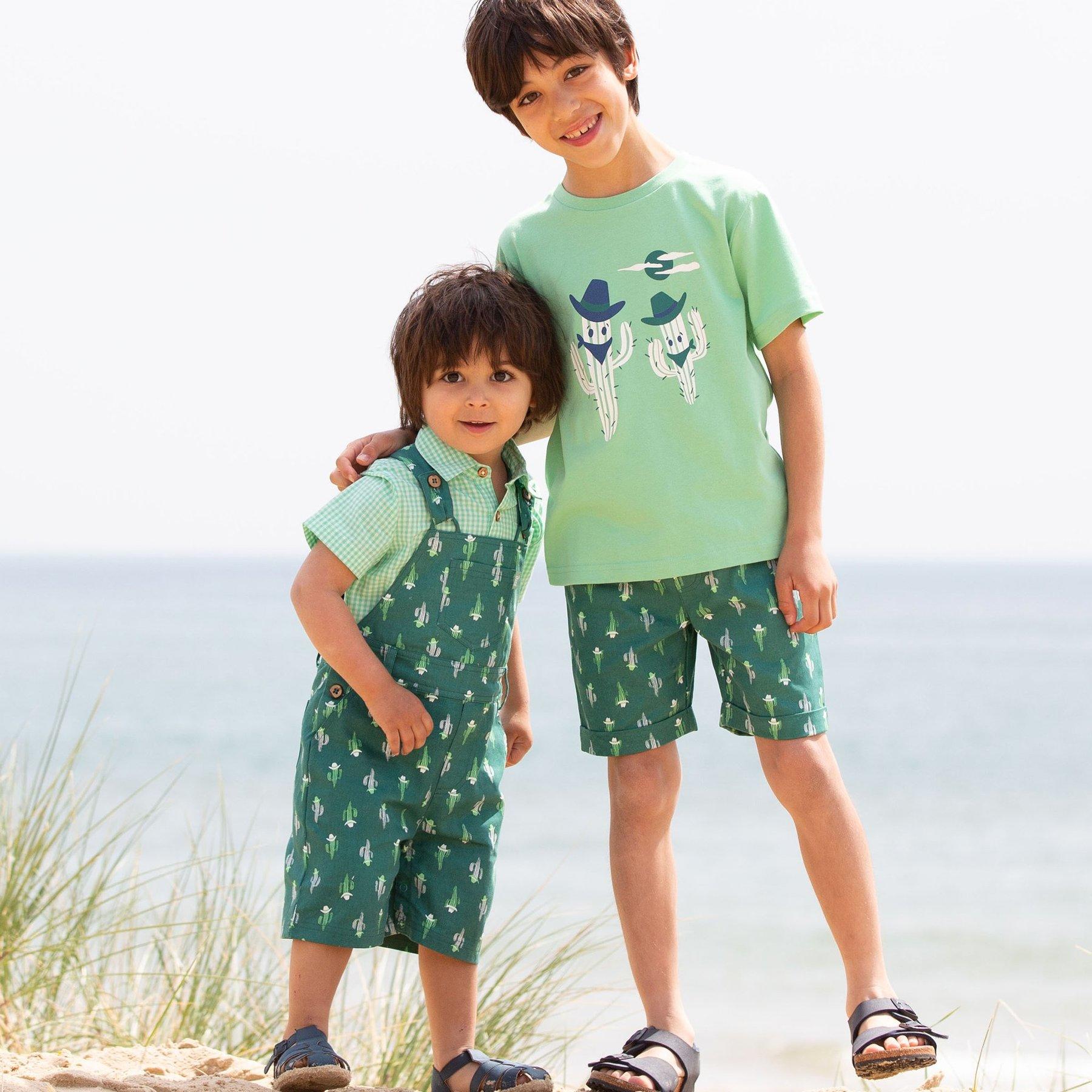 Boy wearing Kite Clothing Cowboy Cactus T-Shirt with friend
