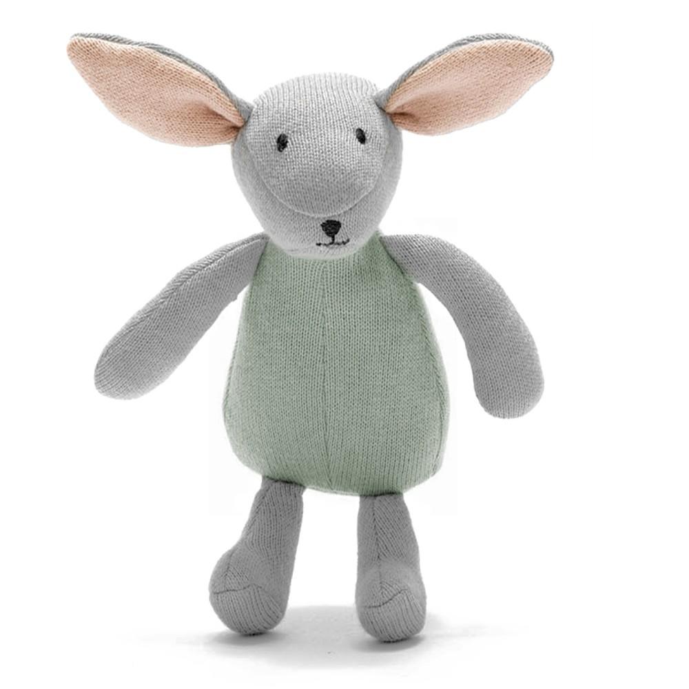 Best Years Knitted Organic Cotton Grey & Teal Bunny
