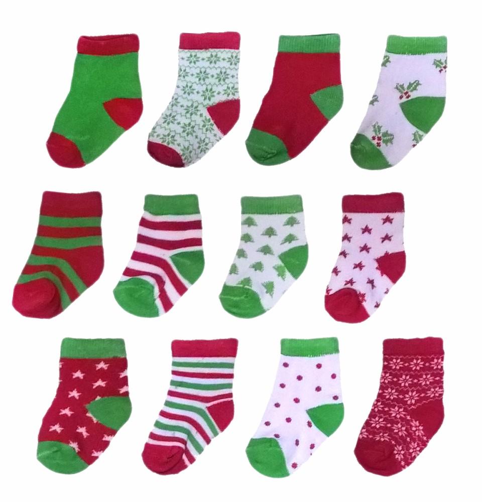 Bonjour Bebe 12 Pack Christmas Socks Set Gift Box