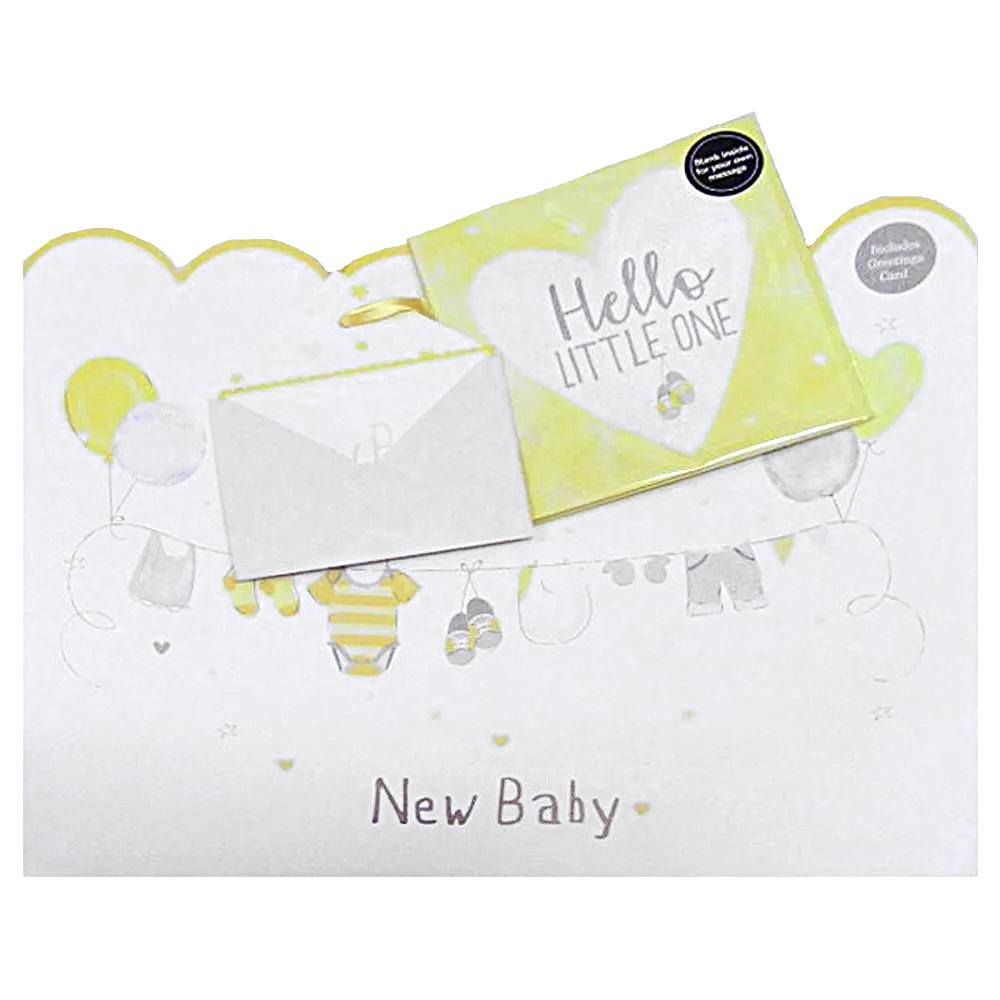 Eurowrap Cream New Baby Gift Bag & Gift Card Set