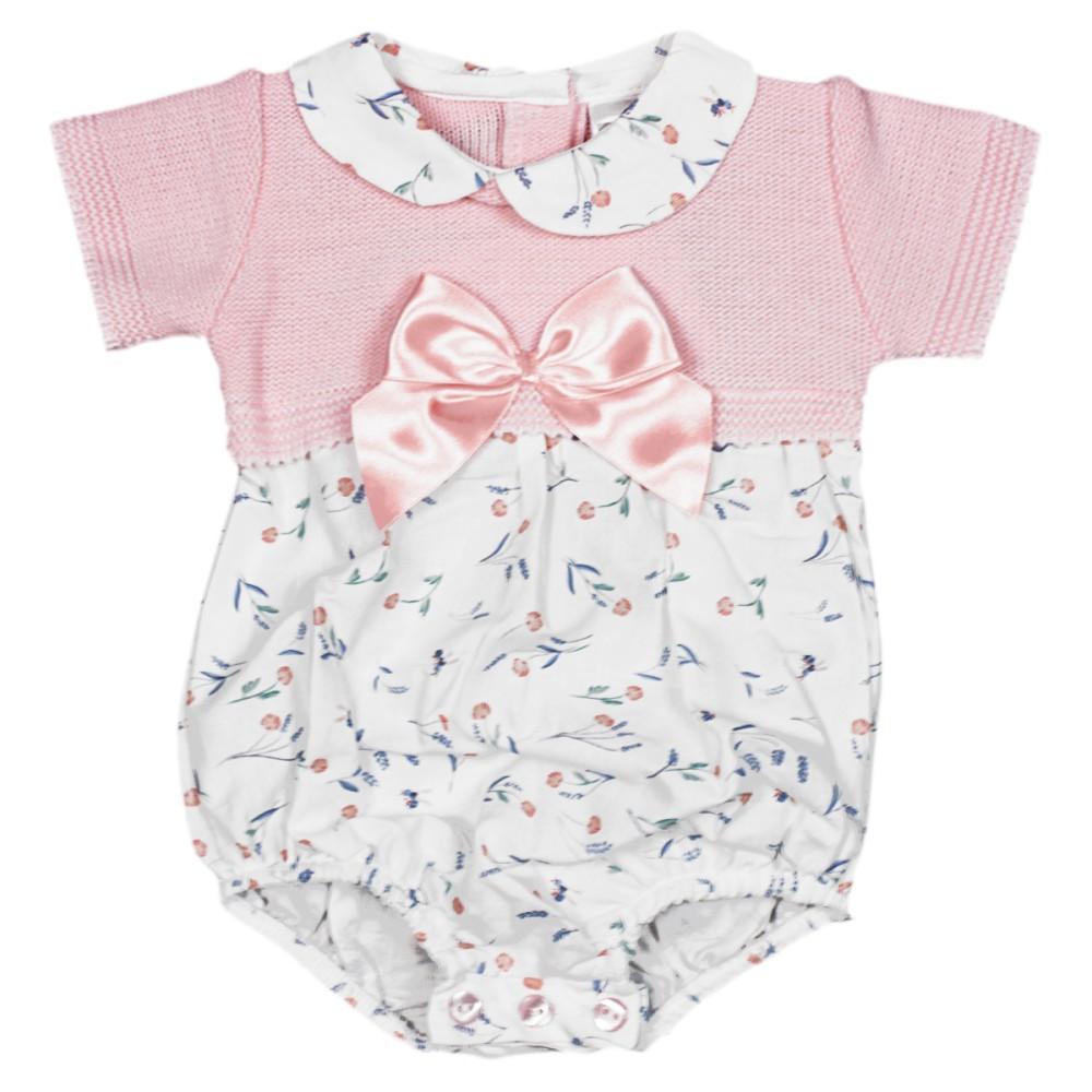 Pex Kids Lilibeth Floral Romper with Pink Knitted Top