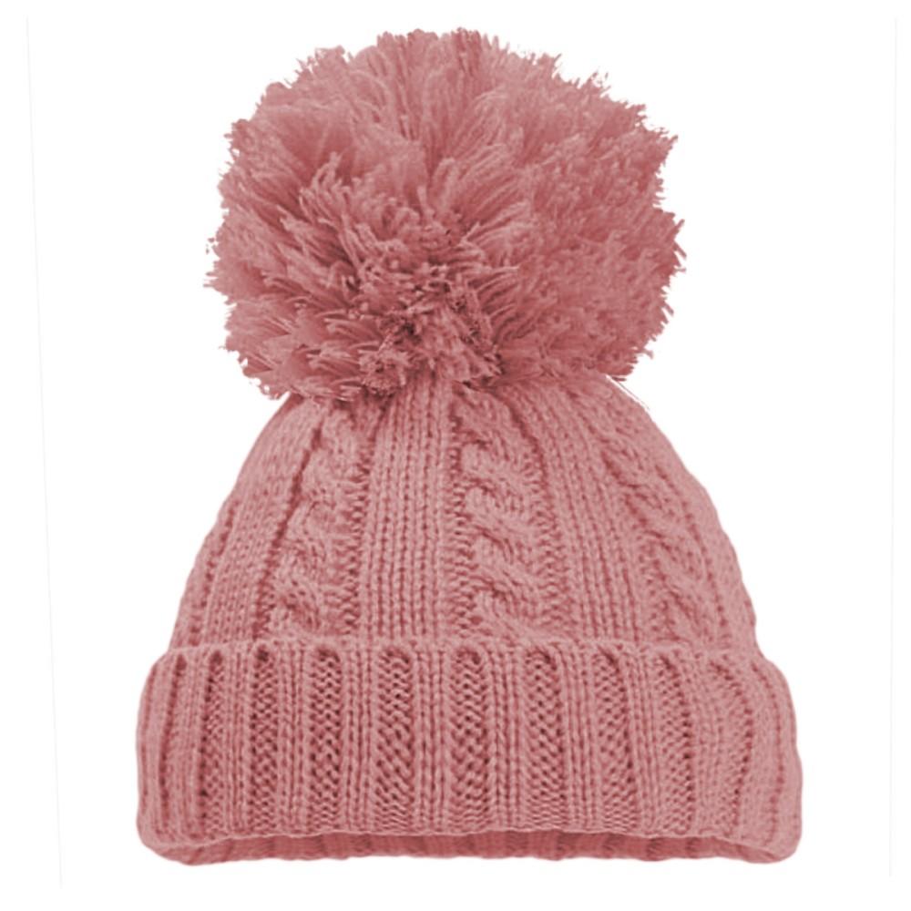 Soft Touch Pom Hat in Dusky Pink