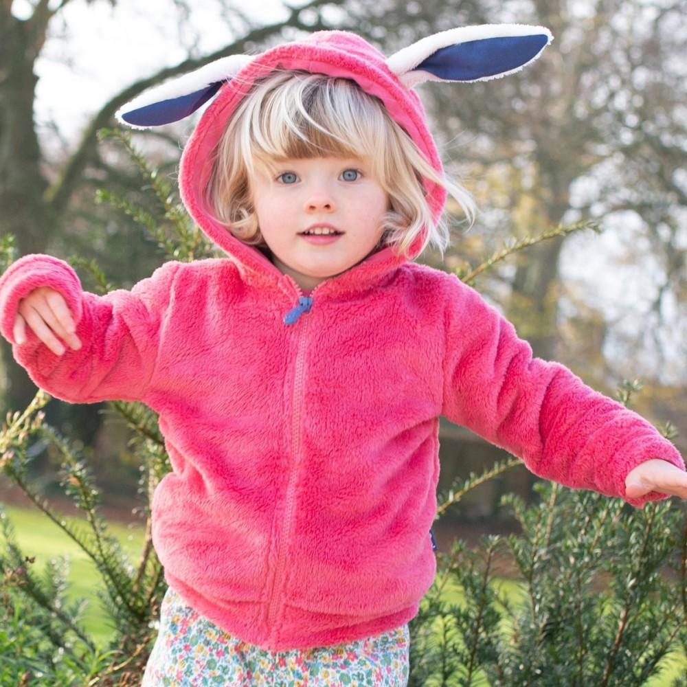 Girl wearing Kite Clothing Happy Hare Fleece